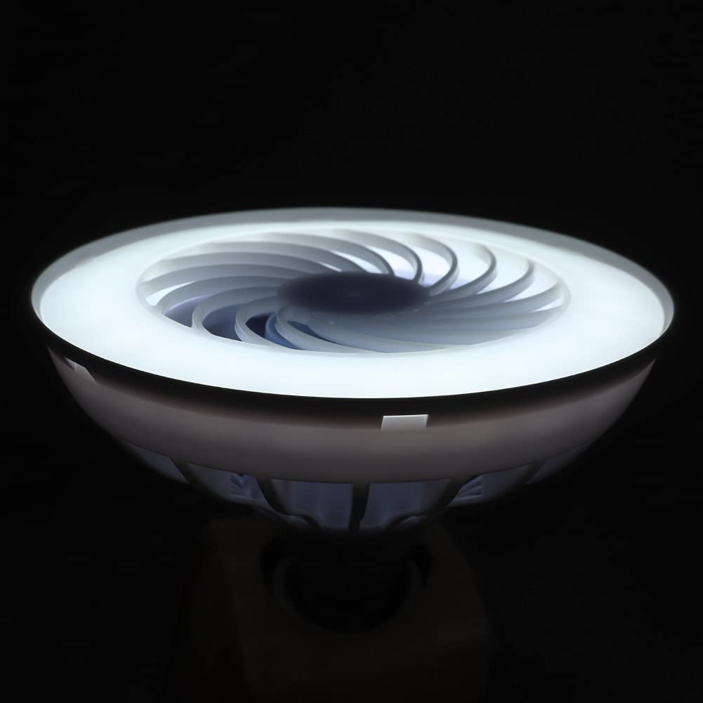 Ultra-Thin LED Ceiling Fan Light - 12W 3500-4000K White Light, Anti-Glare Modern Fan Lamp with Invisible Blades for Home, Bedroom, Office & Night Market - Perfect for Cooling & Lighting Small Spaces