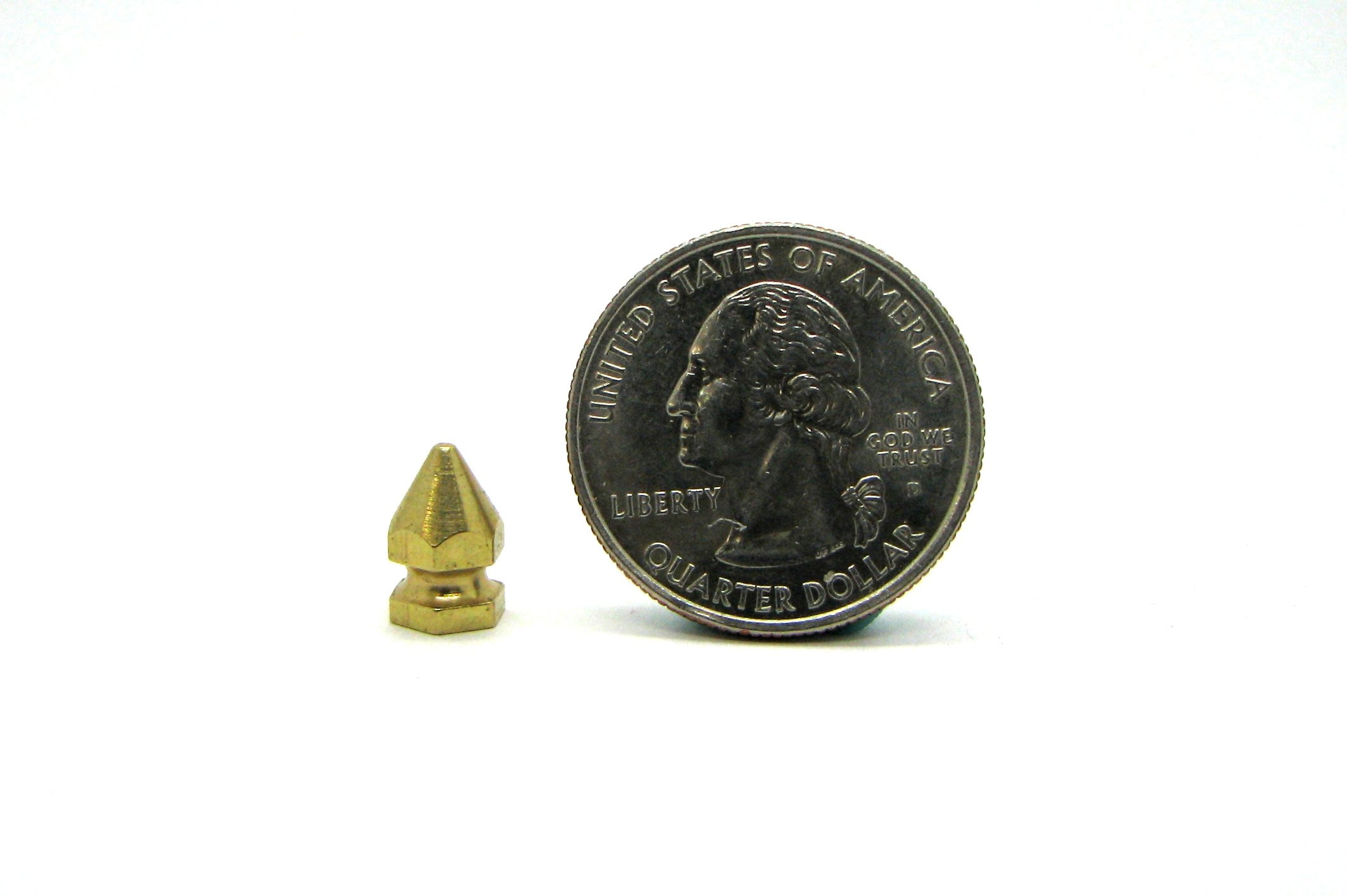 Hex Spikes Size 10 (3/8 Inch) - Golden Brass Screw Back Studs - Pack of 100 for Denim & Leather DIY Projects - Perfect for Jackets, Boots, Belts & Punk Fashion Accessories
