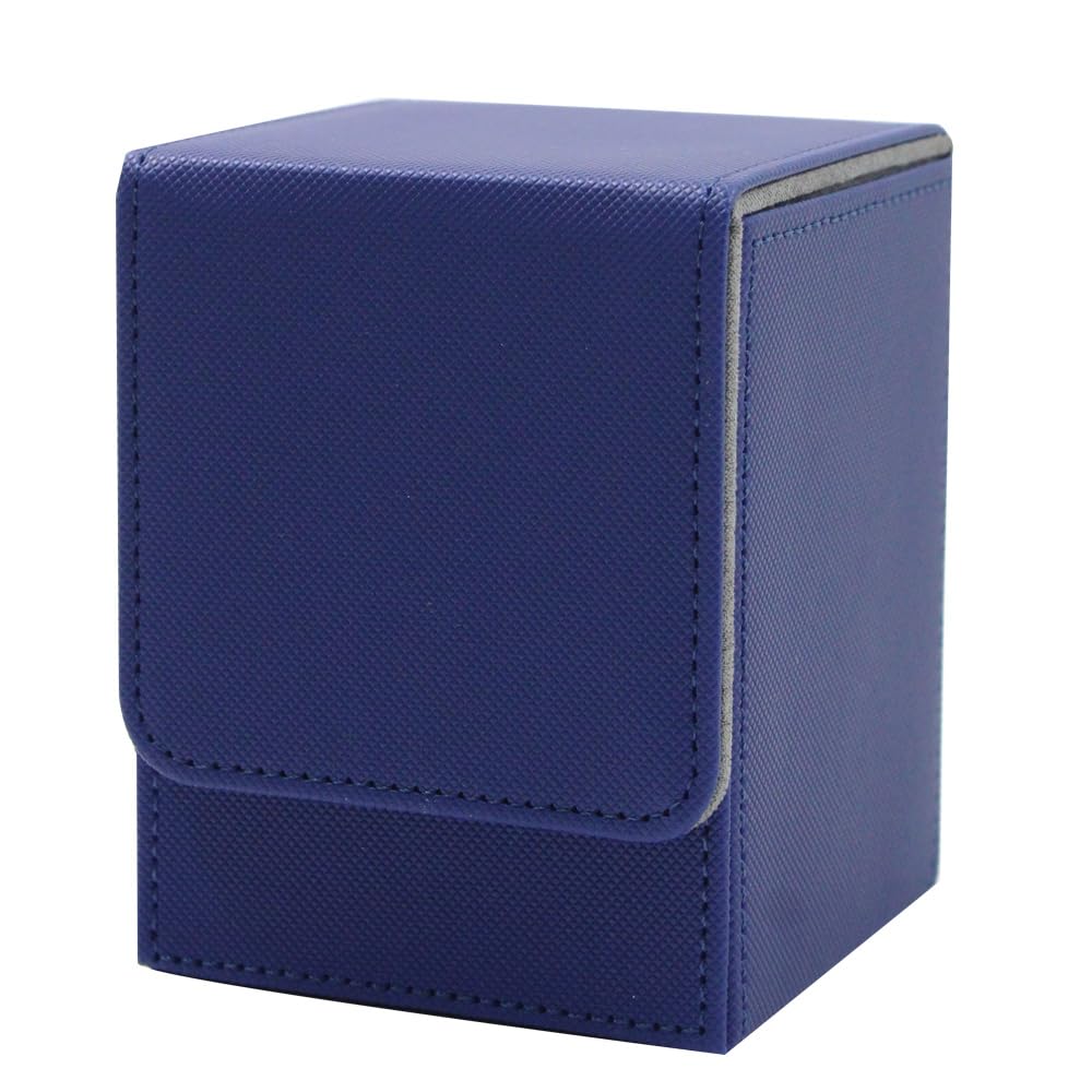 JDSZM Trading Card Storage Box - Holds 100 Collectible Cards - Durable Deck Box Case for MTG, Pokemon & Yugioh - Perfect for Game Nights & Card Collection Organization (Dark Blue)