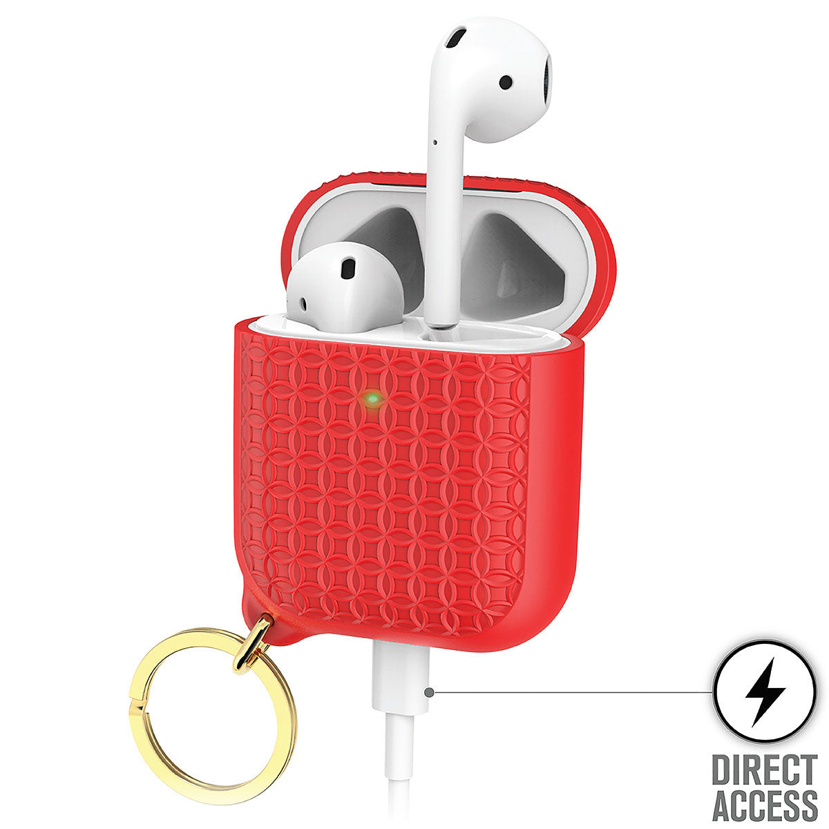 Premium AirPods 1 & 2 Protective Case with Keychain - Durable Cover for Apple AirPods 1st & 2nd Generation - Perfect for Travel, Gym & Everyday Use