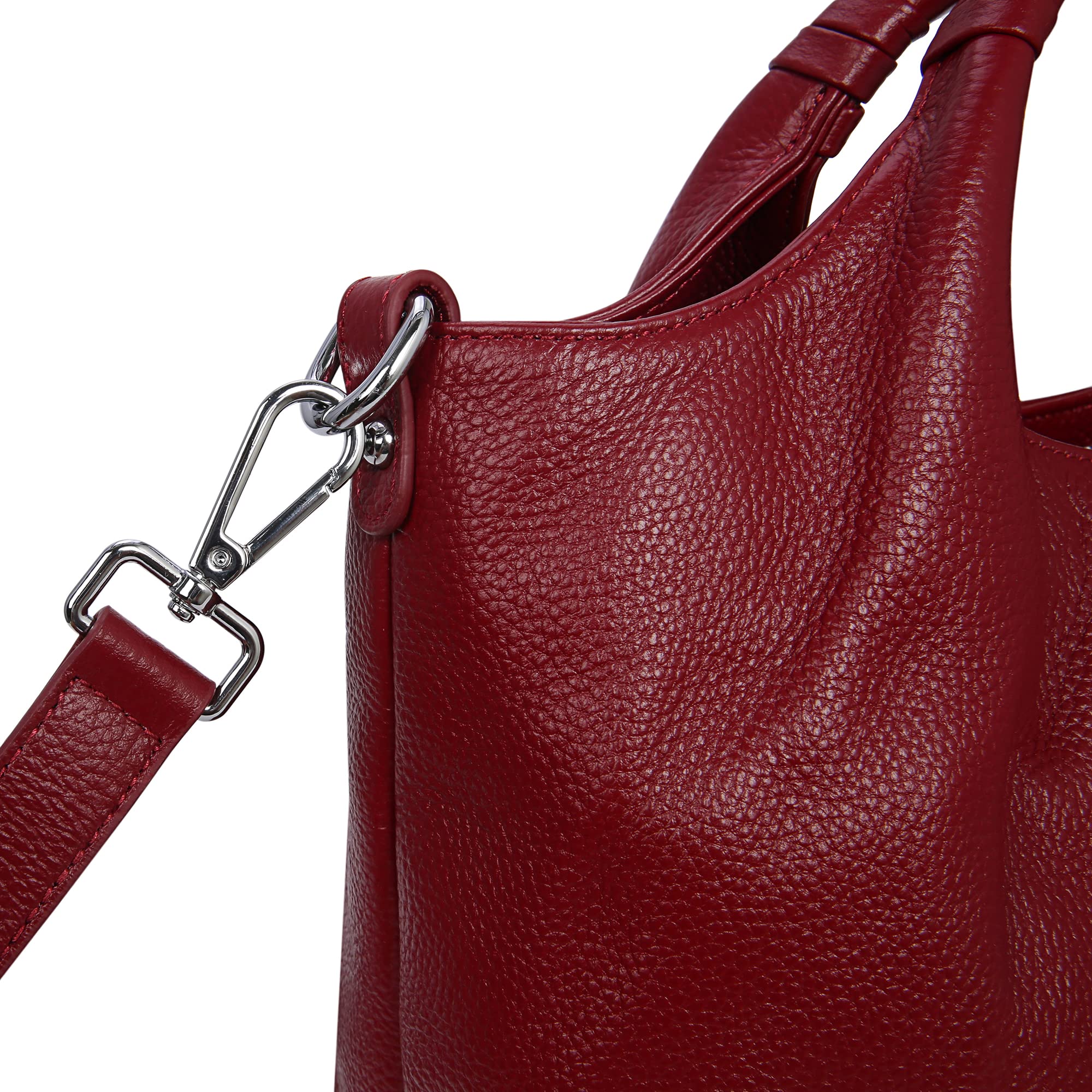 Iswee Genuine Leather Top Handle Purse Satchel Bag for Women - Designer Shoulder Bag & Tote Crossbody Bag - Perfect for Work, Travel and Everyday Use