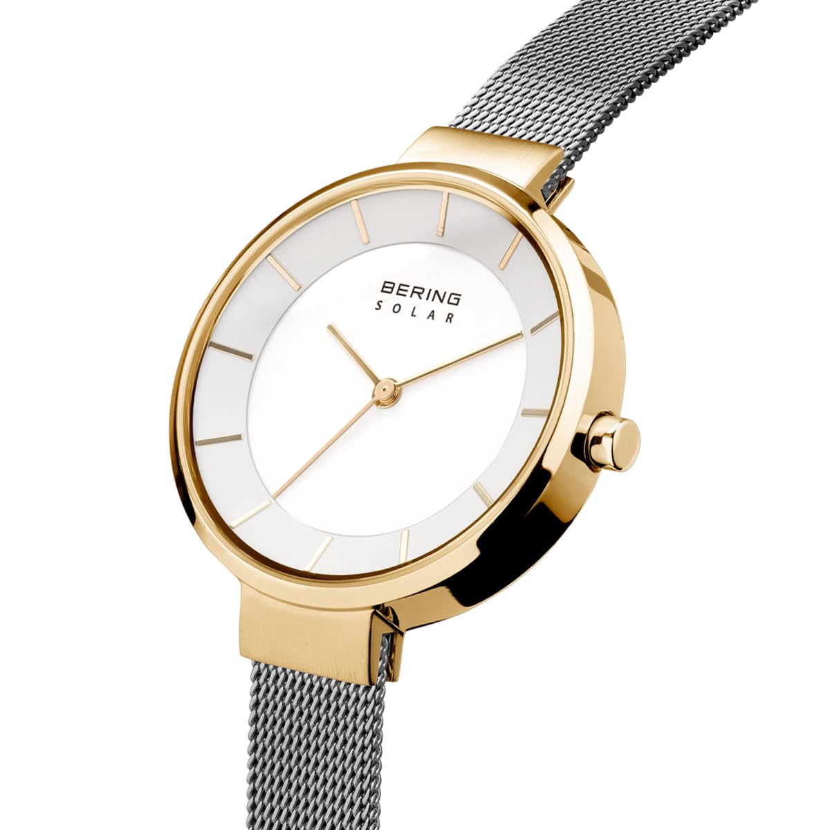 BERING Women's Solar-Powered Watch with Stainless Steel Bracelet & Sapphire Crystal - Eco-Friendly Solar Movement, Water Resistant, Luxury Dress Watch for Business, Office & Everyday Wear (Model 14631-XXX)