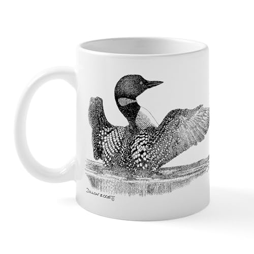 White - Painted Loon Mug