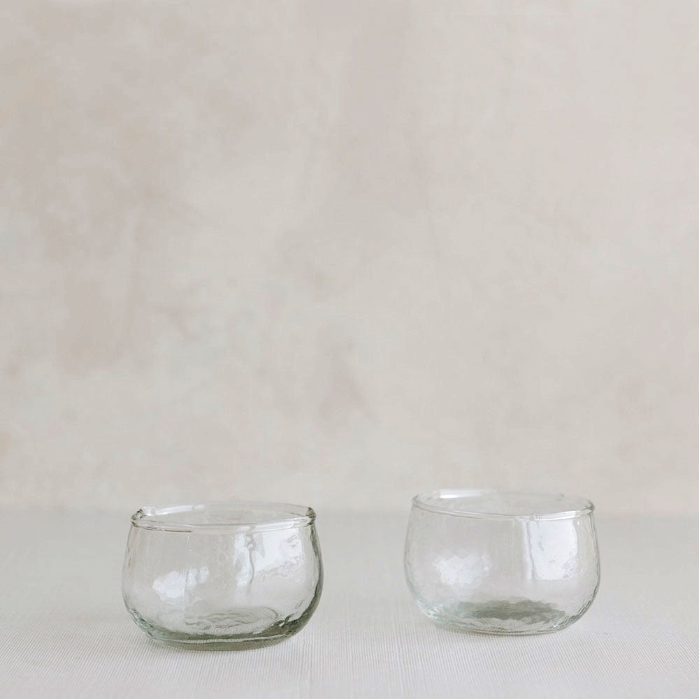 Premium Dimpled Glass Condiment Bowls Set - 4-Piece Small Serving Dishes for Sauces, Dips & Spices - Perfect for Entertaining, Restaurants & Home Kitchen Use