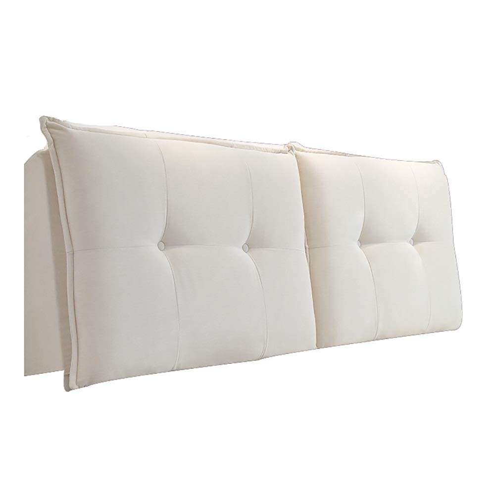 LXLIGHTS Washable Headboard Bedside Cushion - Soft Skin-Friendly Backrest Wedge for Double Beds - 4 Custom Colors & Sizes (White, 120cm No Headboard) - Perfect for Reading, Watching TV & Relaxing in Bed