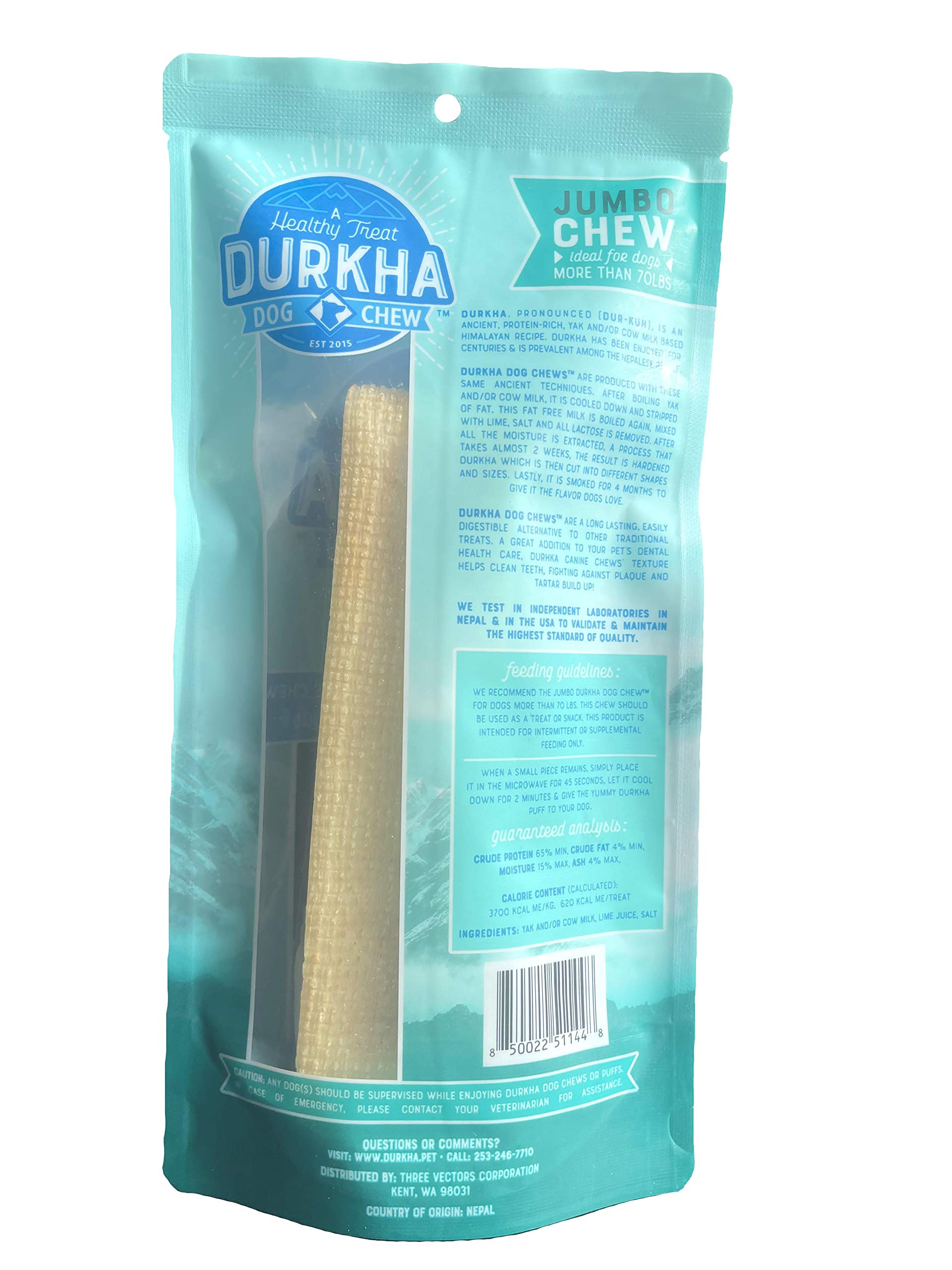 Premium Jumbo Size Himalayan Yak Cheese Chews for Large Dogs - All-Natural Long-Lasting Dog Treats Made from Yak & Cow Milk - Ideal for Aggressive Chewers - Non-Staining & Safe for Carpets & Furniture (6 Pack) - Perfect for Training Rewards, Dental Health, and Anxiety Relief