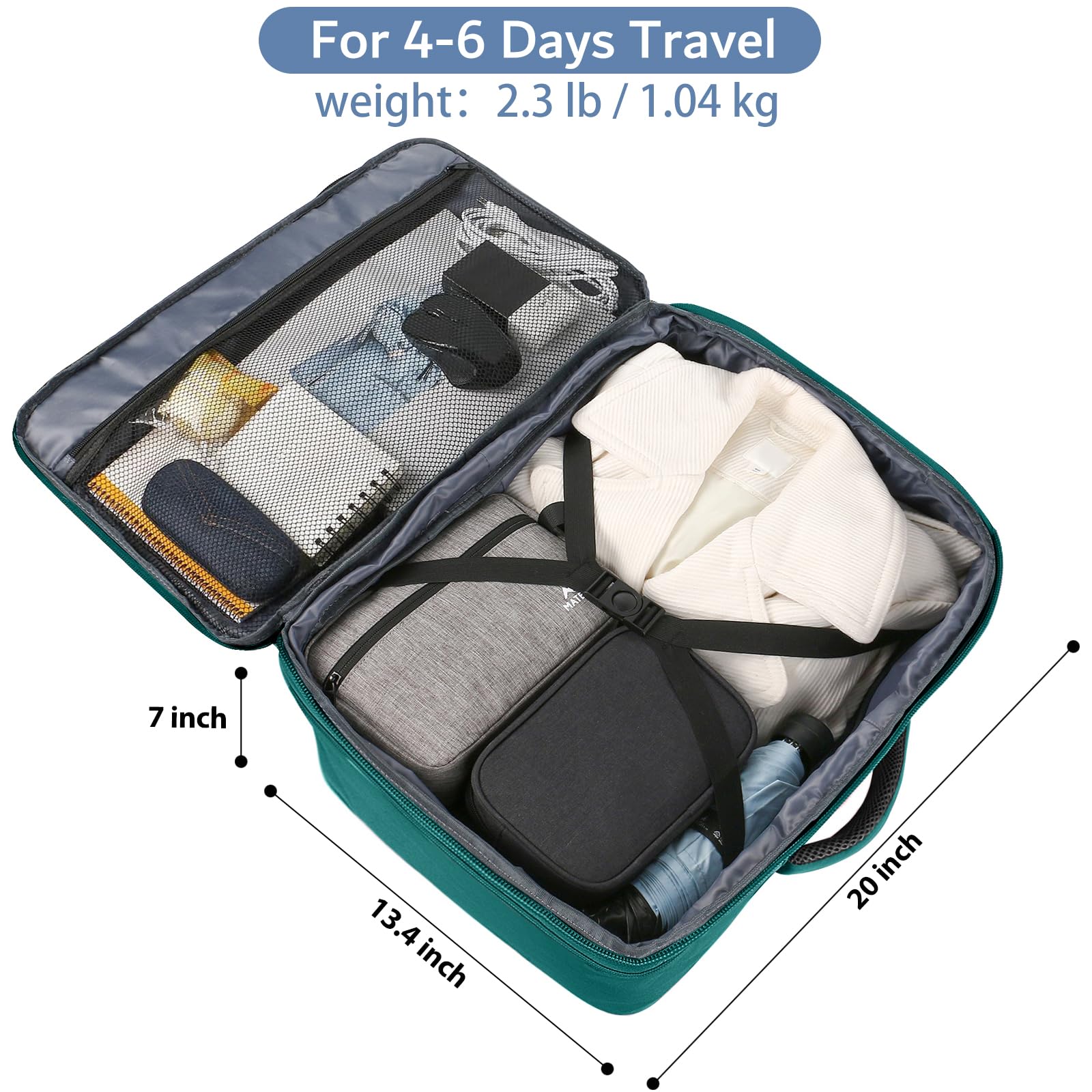 MATEIN Large Travel Backpack - Water Resistant Carry On Backpack for Air Travel, Expandable Lightweight Overnight Daypack with Large Capacity (Peacock Blue) - Perfect for Business Trips, Weekend Getaways & Outdoor Adventures