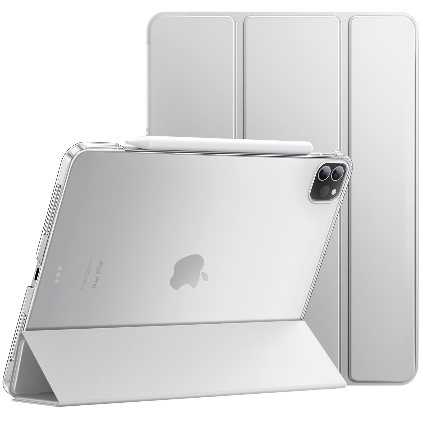 JETech iPad Pro 11-Inch Case (2022/2021/2020/2018 Models) - Pencil Compatible, Auto Wake/Sleep Cover - Silver | Perfect for Work, Study & Travel Protection