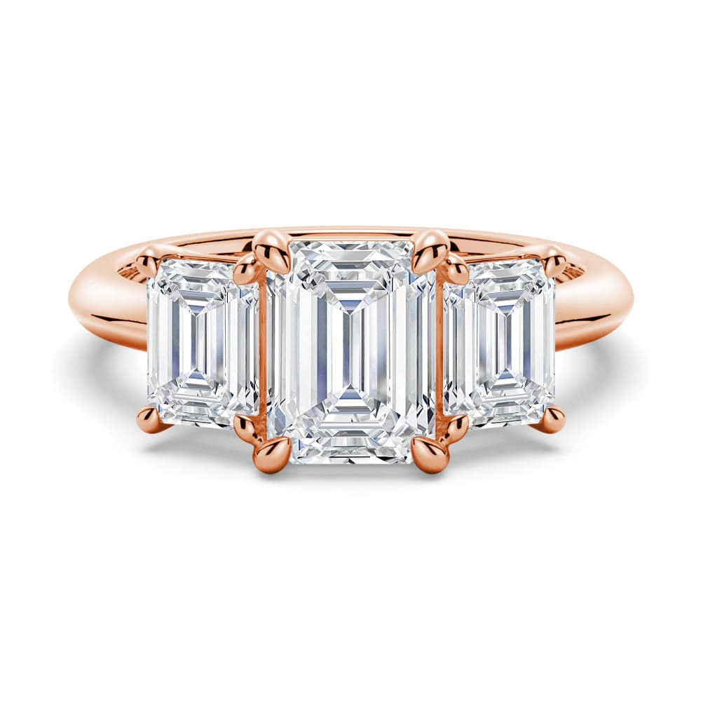 Emerald Cut Three Stone Moissanite Engagement Ring for Women - Elegant Wedding Band, Anniversary Gift, Promise Ring - Perfect for Proposals, Bridal Jewelry & Special Occasions