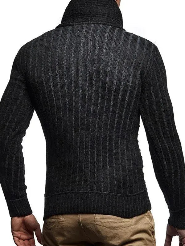Men's Buttoned Loose Fit Turtleneck Sweater - Comfortable Casual Knit Pullover for Fall & Winter | Perfect for Office, Date Night and Weekend Outings