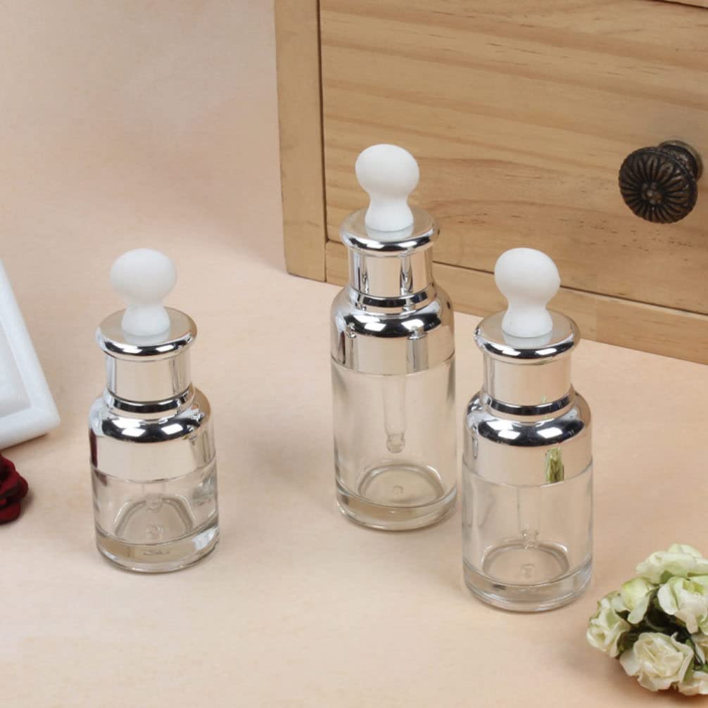 FOMIYES 5-Pack Clear Glass Dropper Bottles - Leakproof Essential Oil Containers with Eye Droppers for Travel & DIY - Perfect for Aromatherapy, CBD Oil & Liquid Storage