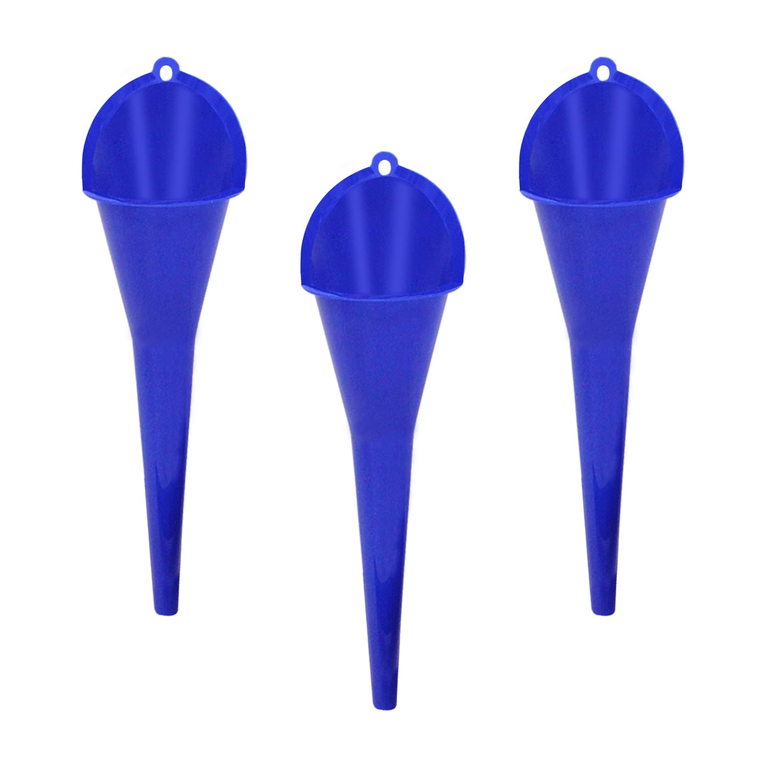 3-Piece Plastic Oil Funnel Set for Automotive Use - Transmission, Fuel, Lubricants & Fluids - Blue Car Funnels for Easy Pouring & Maintenance