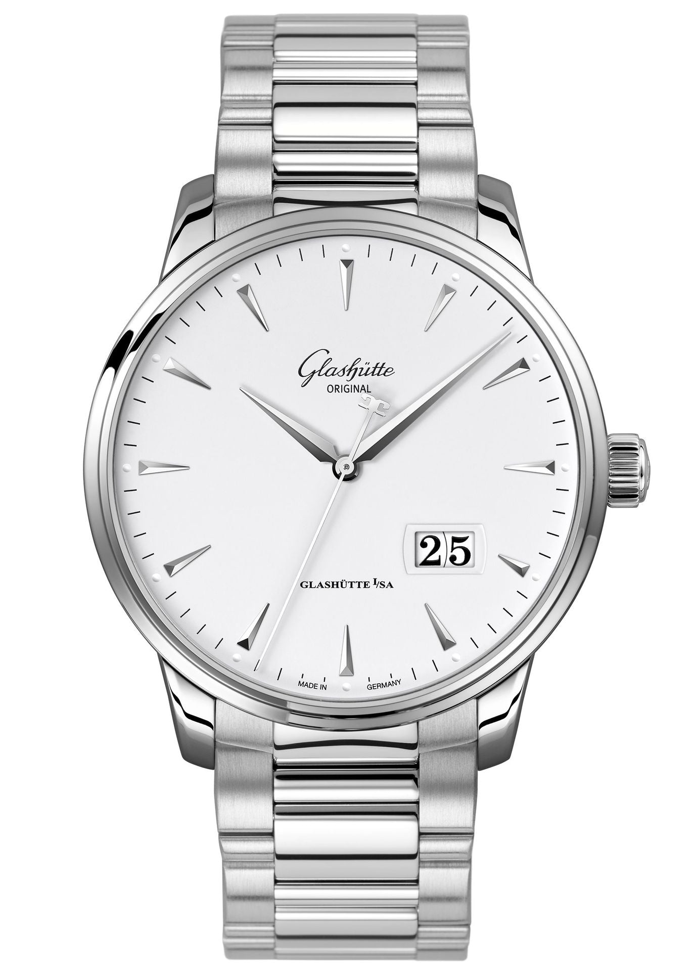 Glashutte Original Senator Excellence Panorama Date Stainless Steel Men's Watch - Luxury Automatic Timepiece for Business, Formal Events & Collectors