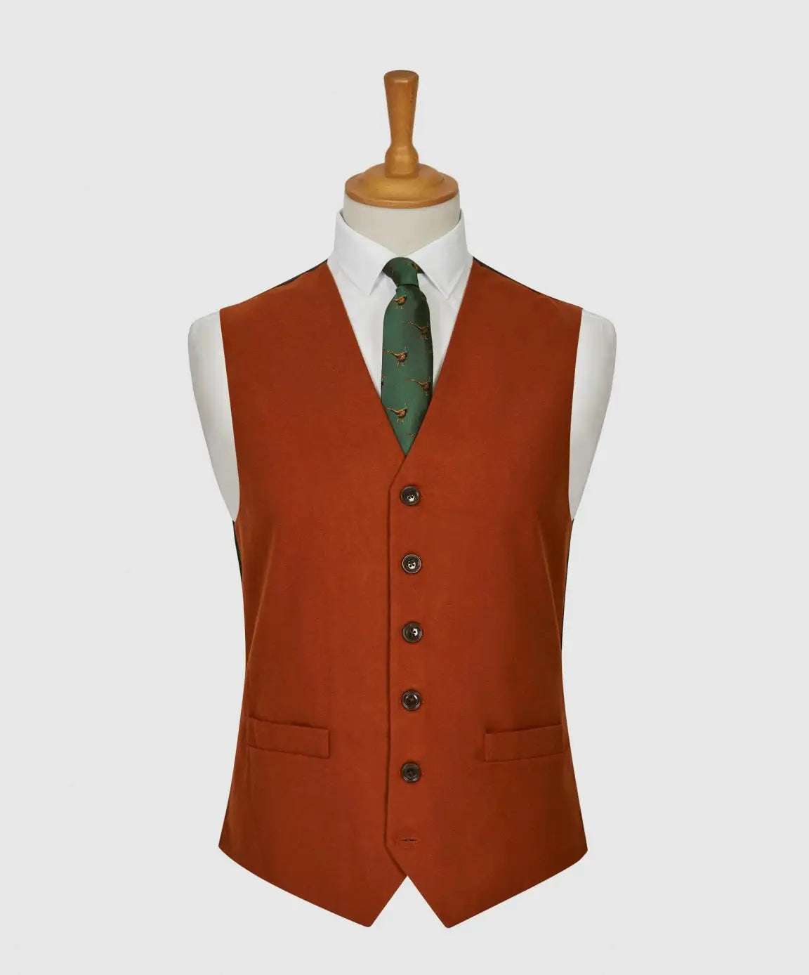 LA Smith Rust Plain Country Waistcoat for Men - Vintage Casual Vest with Pockets - Perfect for Western Outfits, Cowboy Costumes and Country Music Events