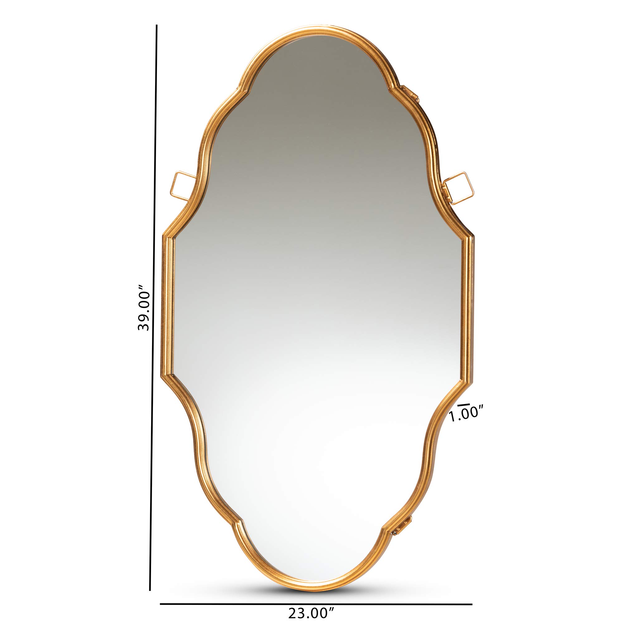 Baxton Studio Modern Gold Wall Mirror - Elegant Home Decor for Living Room, Bedroom & Entryway | Perfect for Adding Style & Light to Any Space