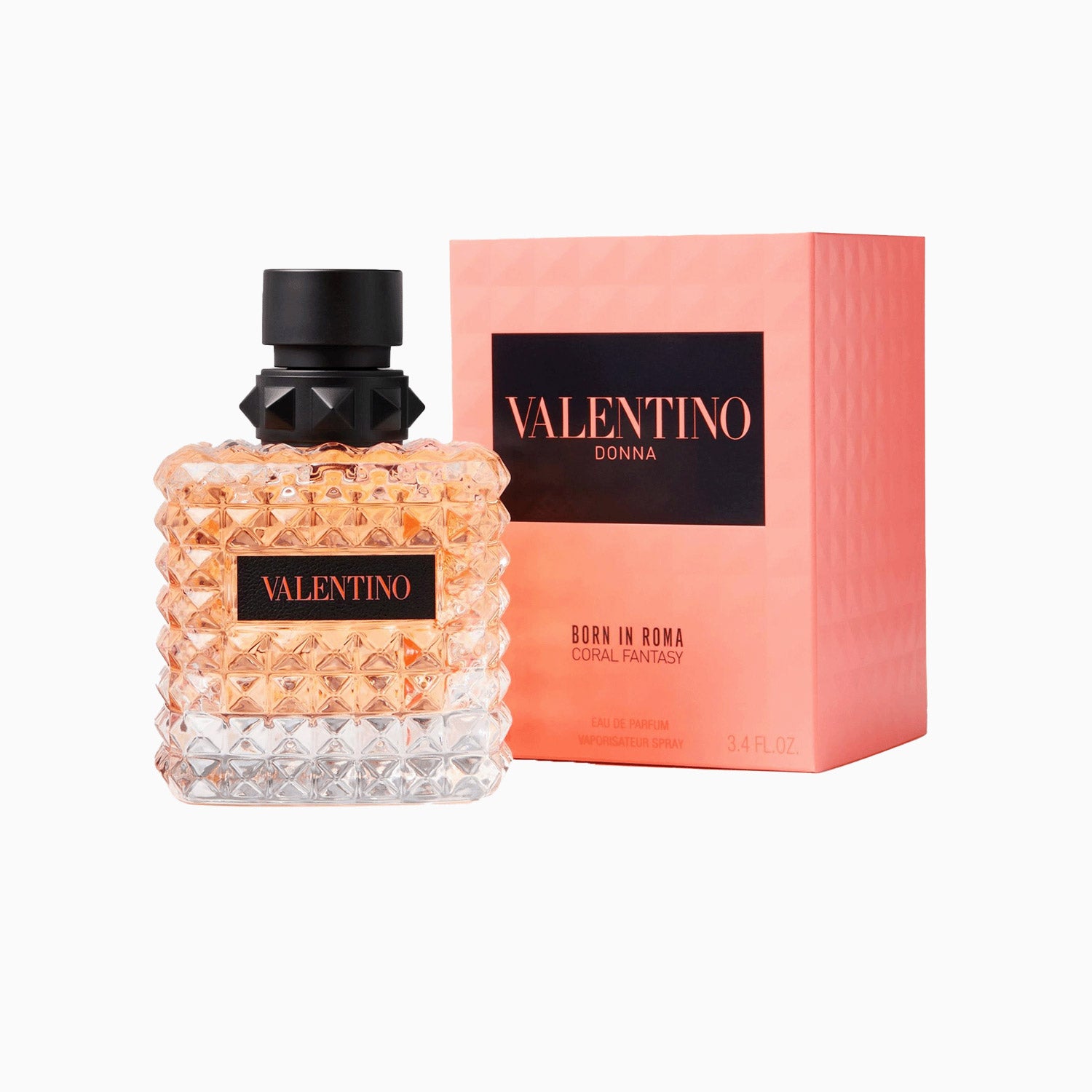 Donna Born In Roma Coral Fantasy Eau De Parfum Spray 3.4 Oz | Women's Floral Fruity Perfume | Long-Lasting Fragrance for Date Night & Special Occasions