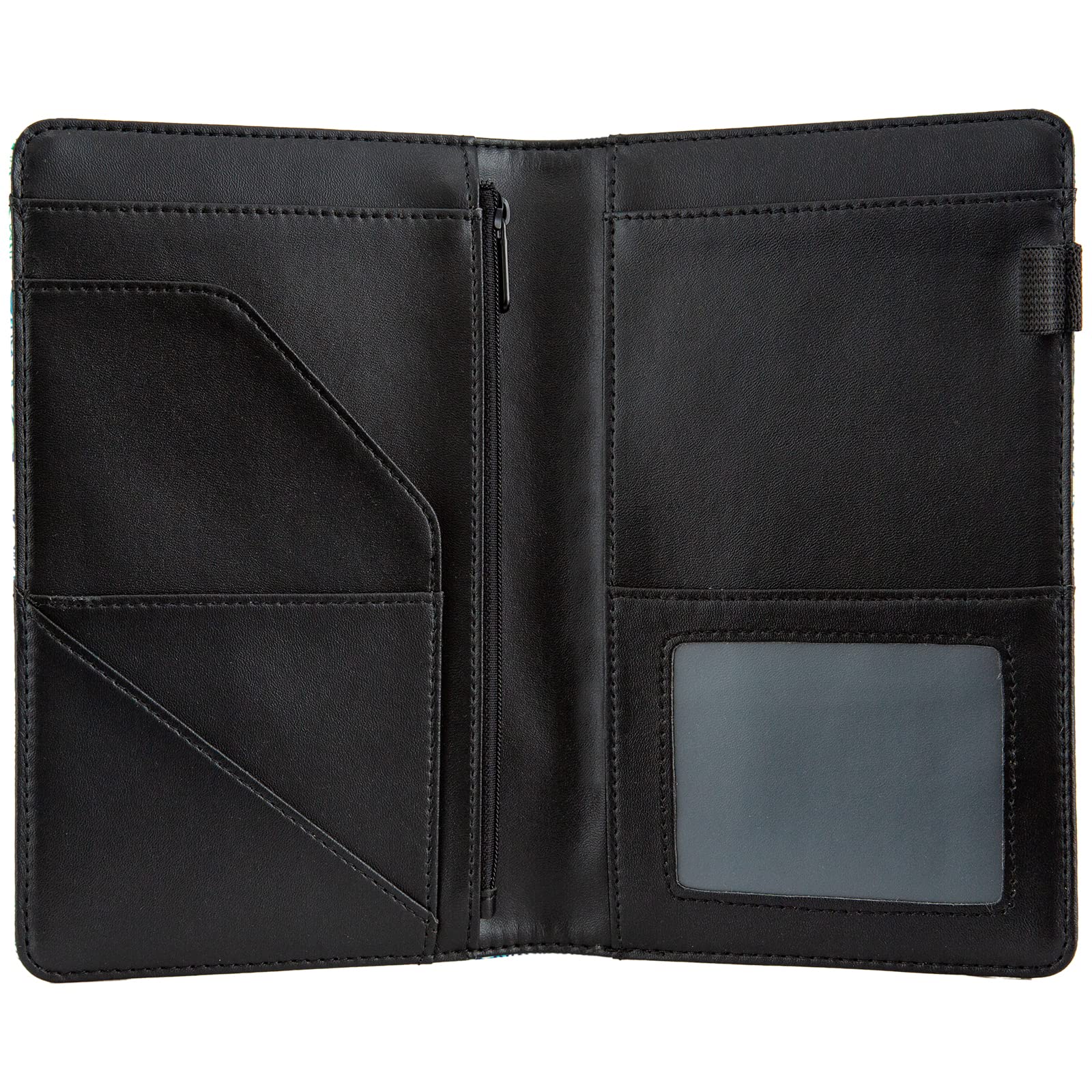 Premium Leather Server Book for Waitresses - Zippered Guest Check Organizer with Money Holder Pouch, Apron-Compatible (Black/White) - Ideal for Restaurants, Cafes & Hospitality Professionals