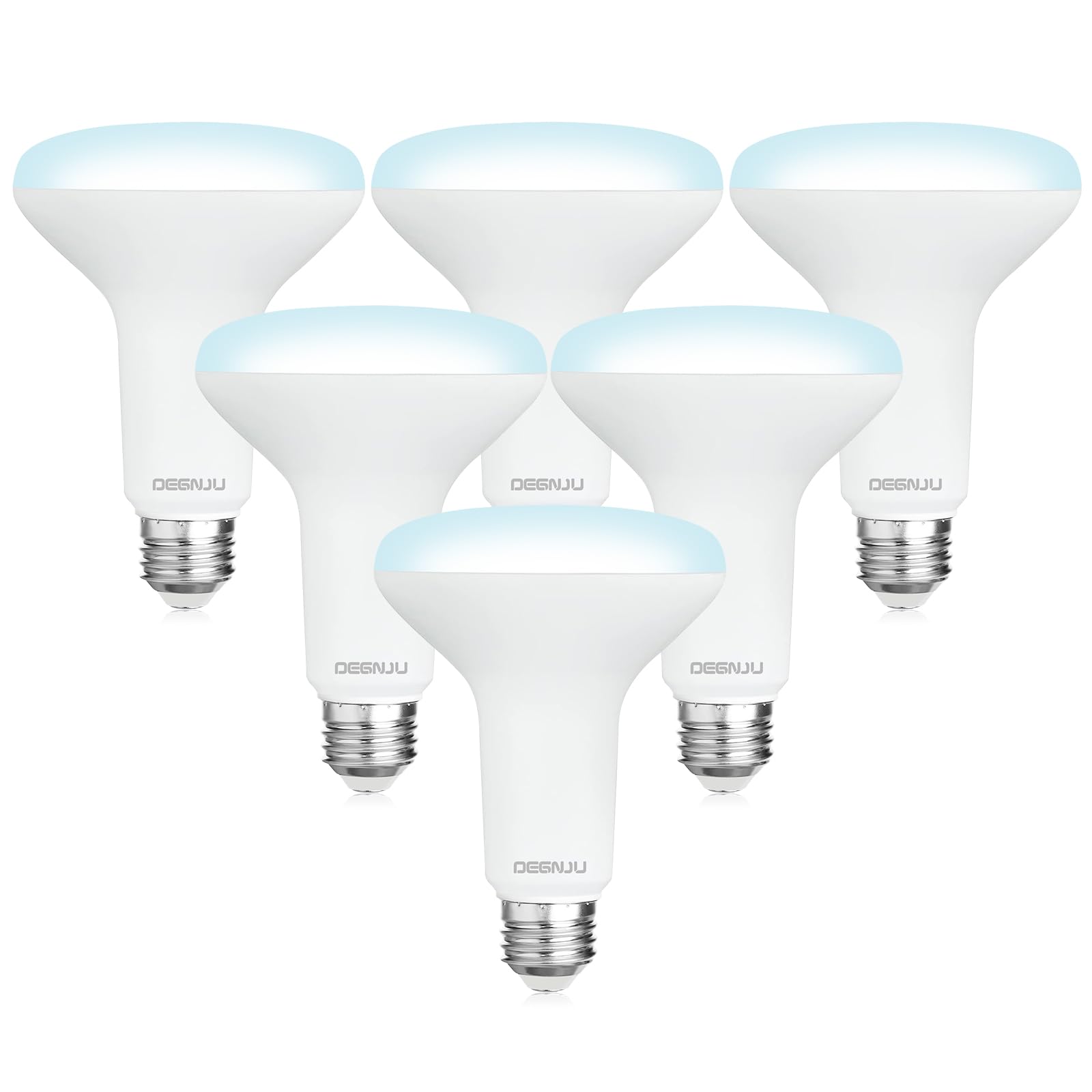 BR30 LED Bulb 6-Pack - Dimmable 7W (65W Equivalent) 5000K Daylight Flood Lights, 650 Lumens, CRI80, E26 Base - 15,000 Hours Lifespan for Recessed Can Lighting | Perfect for Kitchens, Living Rooms & Office Spaces