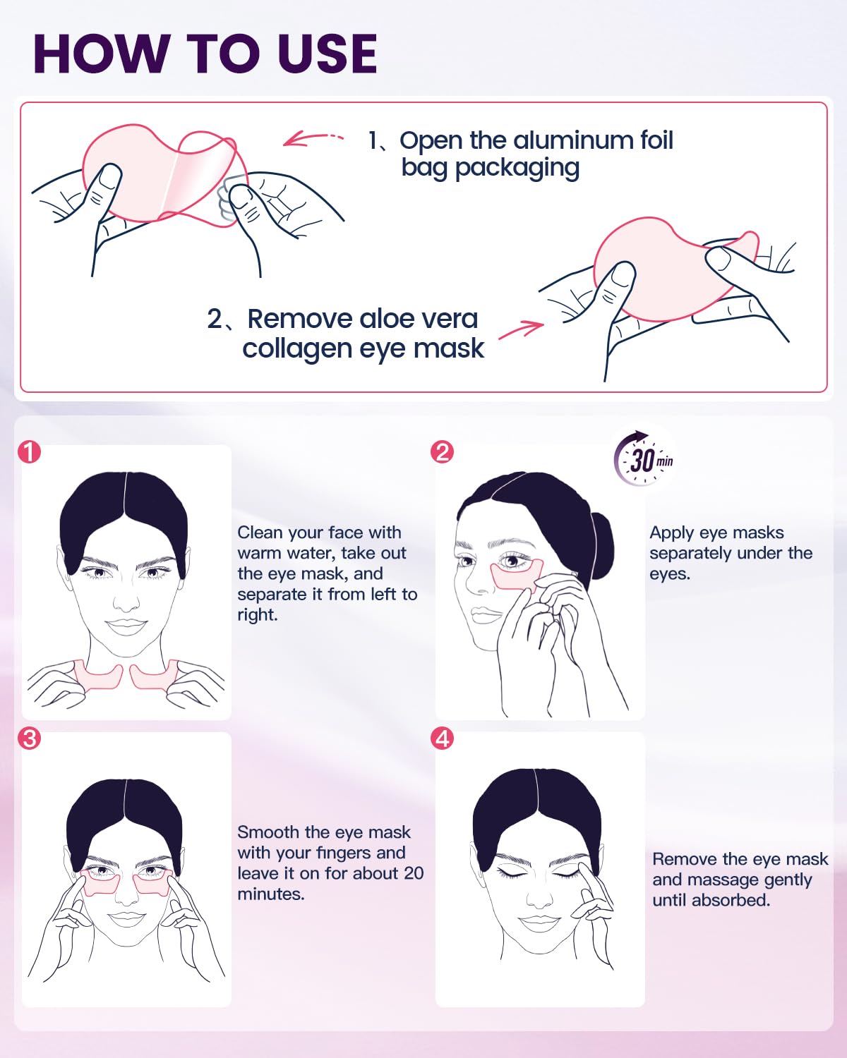 Snake Venom Collagen Under Eye Patches - Hydrating Anti-Aging Eye Mask for Puffy Eyes, Dark Circles & Wrinkles with Hyaluronic Acid & Centella Asiatica - Perfect for Night Routine & Travel Skincare
