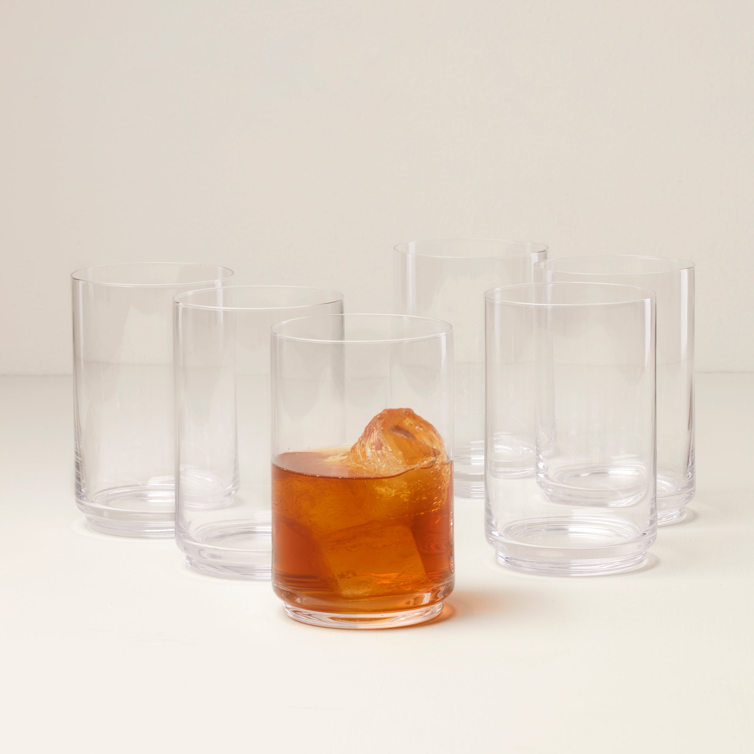 Premium Tuscany Stackable Glass Coolers Set of 6 - Shatterproof Wine & Beverage Chillers for Parties, Picnics & Outdoor Entertaining