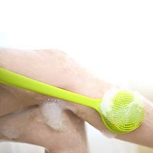 NILKANTH® Silicone Back Scrubber with Long Handle - Exfoliating Bath Body Brush for Shower, Massage & Improved Circulation - Green - Perfect for Deep Cleaning, Relaxation & Skin Care Routine