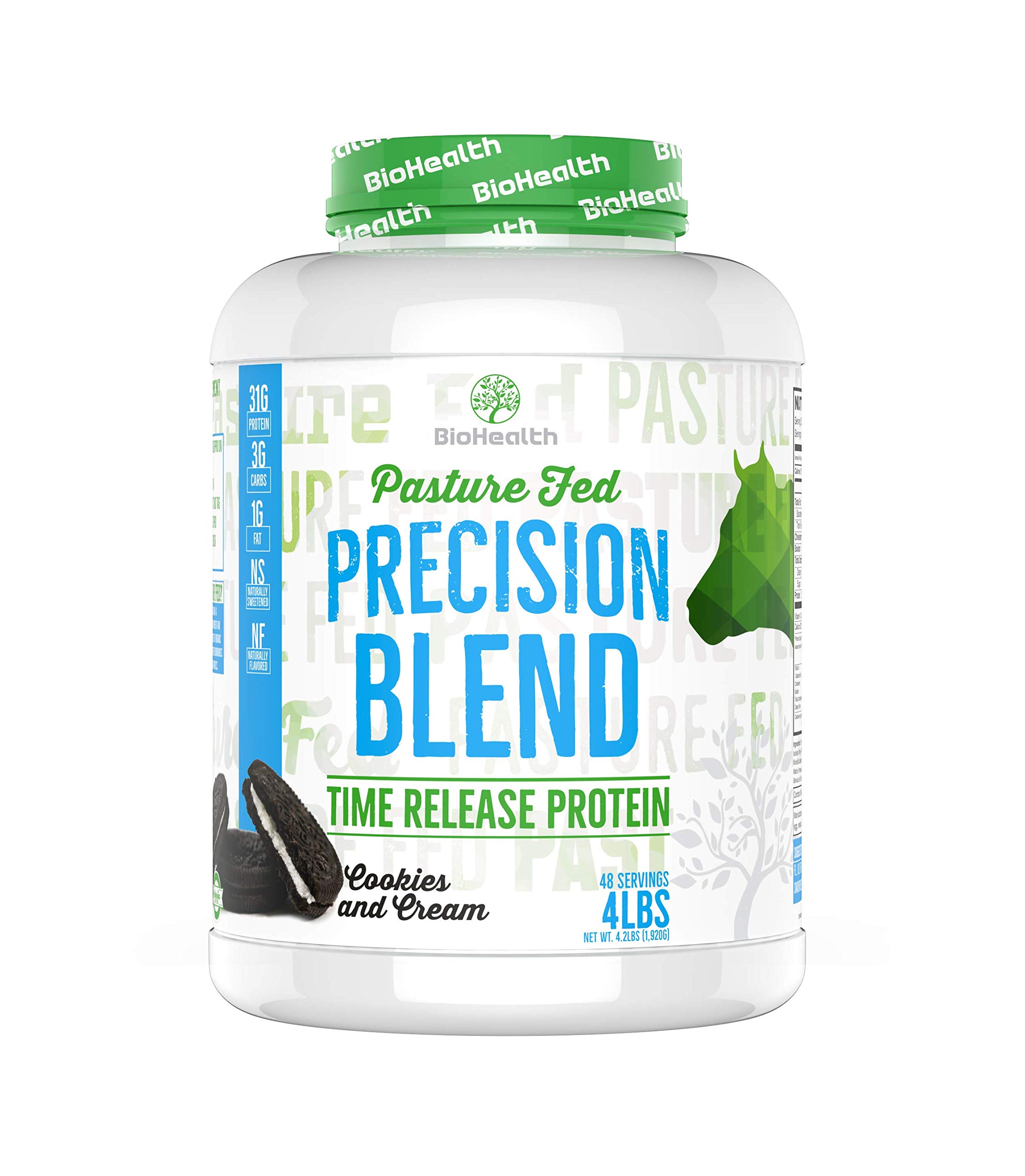 Cookies and Cream Whey Protein Powder (4 lb) - Time Released Protein Blend for Muscle Recovery - Perfect for Post-Workout Shakes & Smoothies