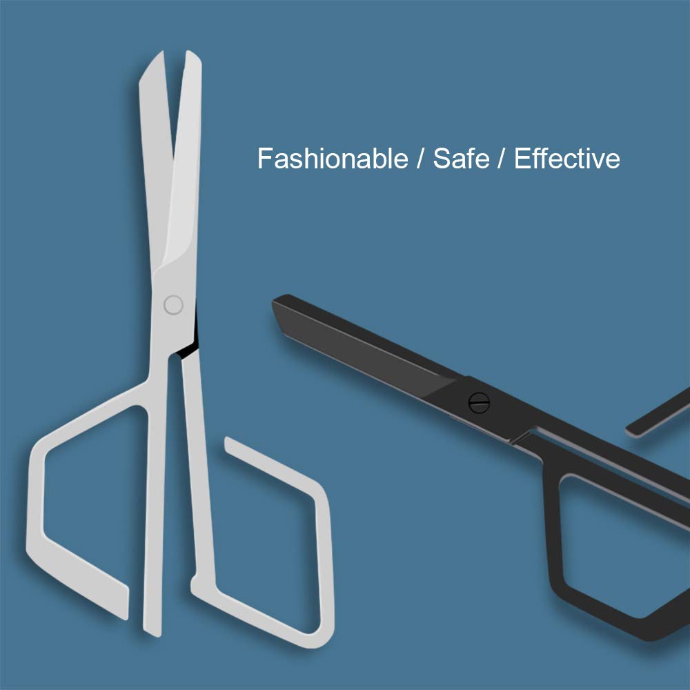 Professional Stainless Steel Nose Hair Scissors for Men - Safe & Precise Facial Hair Trimming Scissors - Grooming Kit for Eyebrows, Ears & Nose - Perfect for Travel & Home Use