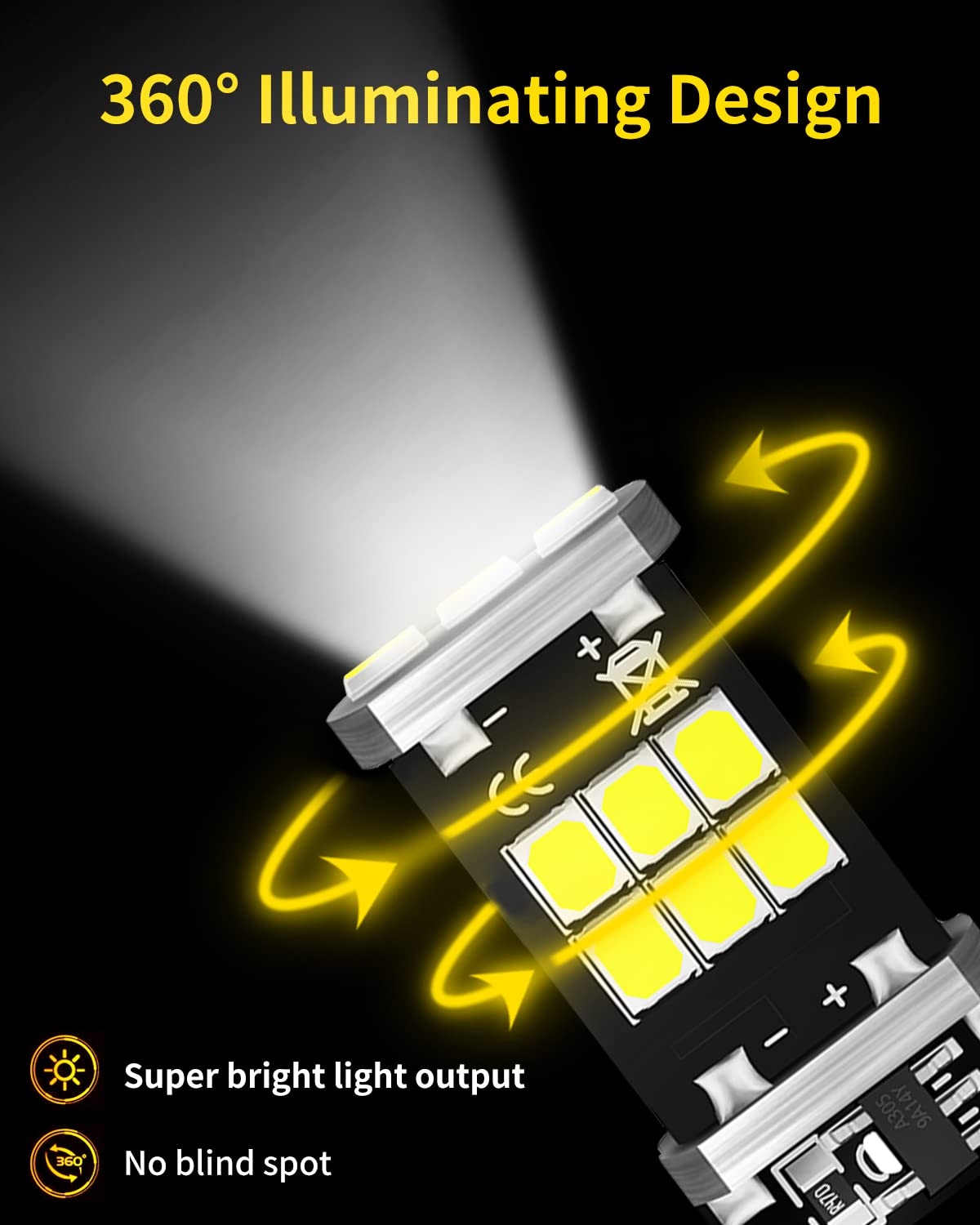 T15 921 912 906 LED Bulbs - 2835 Chipsets Super Bright Reverse Lights - Compatible with 2003-2021 Toyota 4Runner - Xenon White Backup Bulbs (Pack of 2) - Perfect for Night Driving & Enhanced Safety