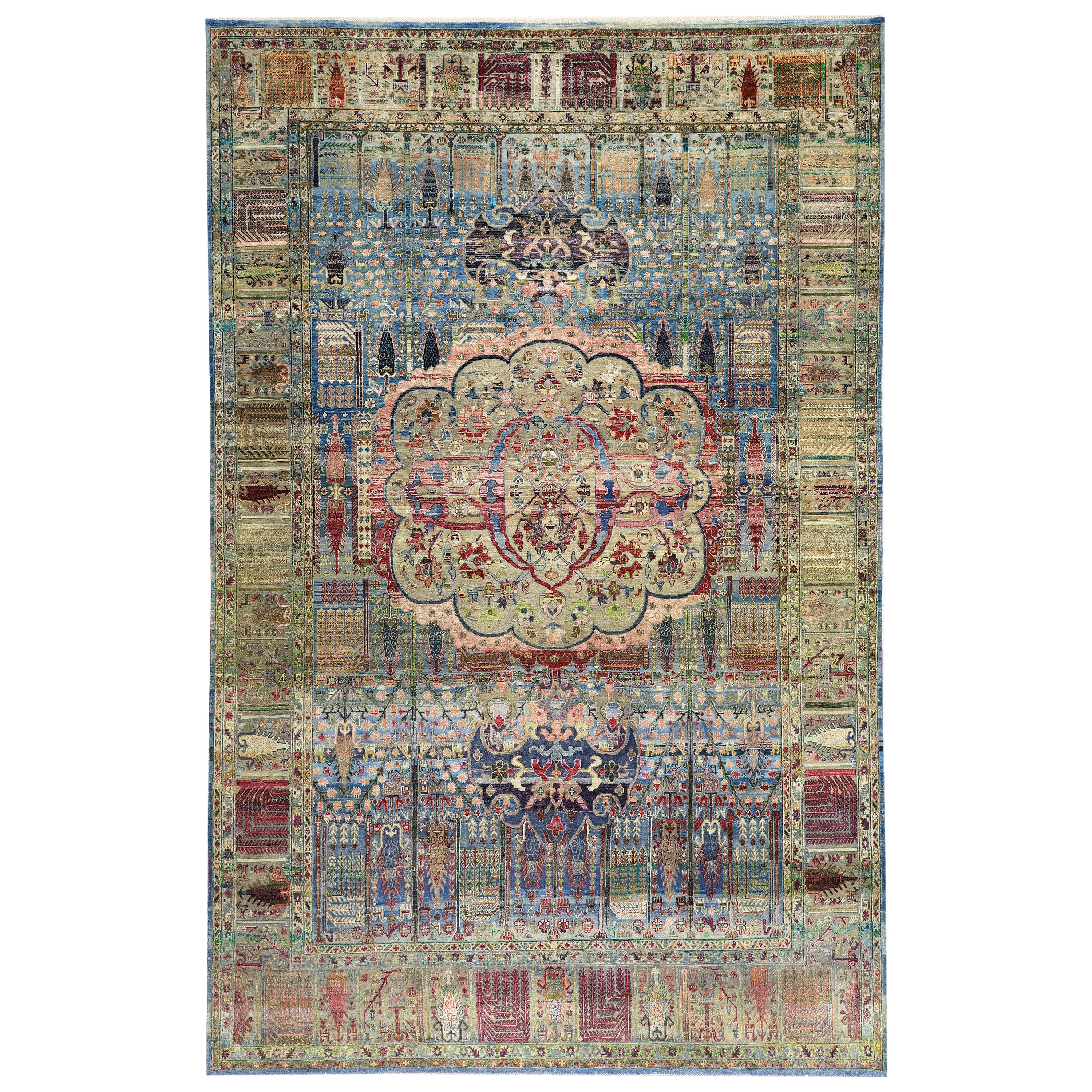 Blue Alchemy Transitional Wool Rug 8'7 x 13'3 - Soft Handmade Area Rug for Living Room, Bedroom & Office Decor