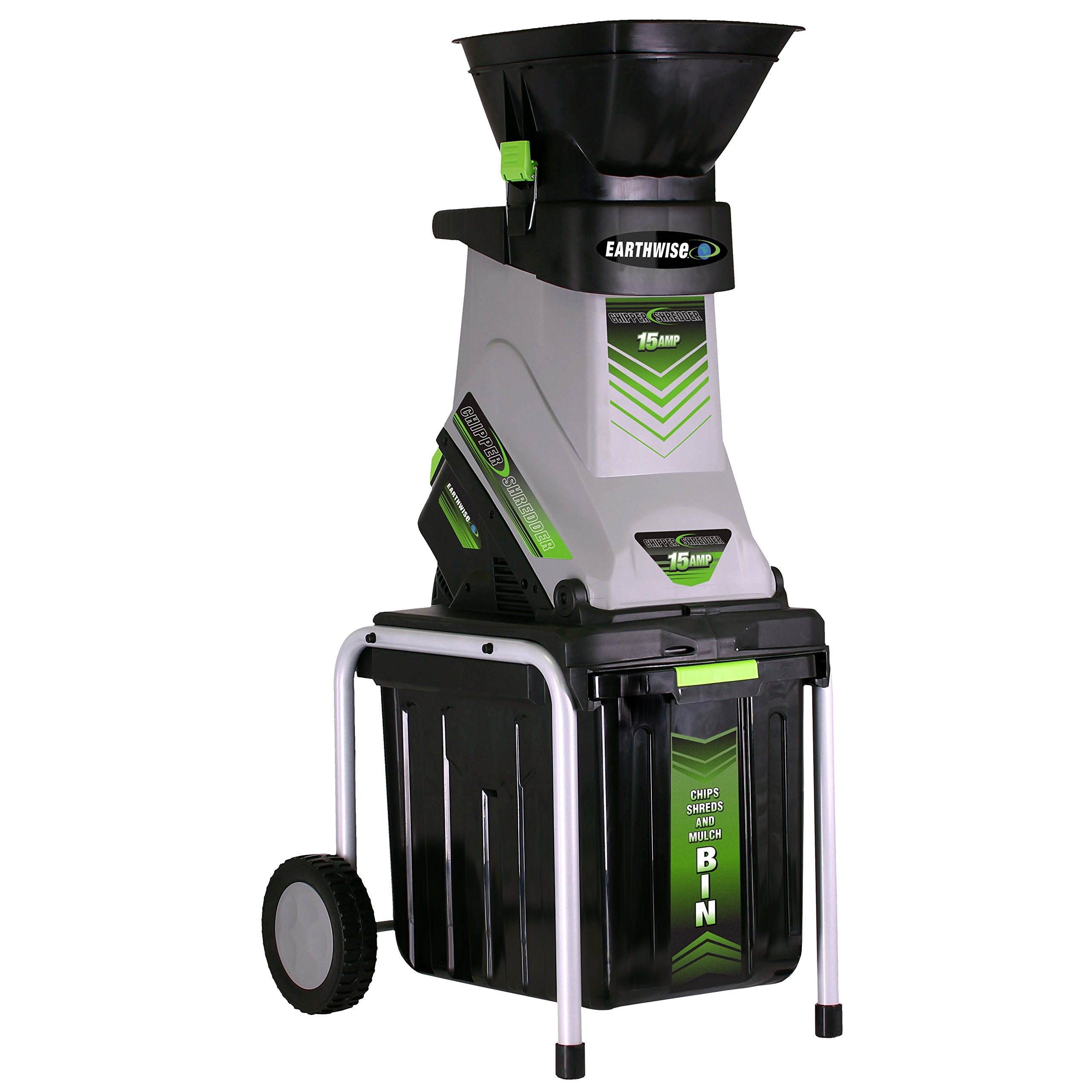 Earthwise GS70015 15-Amp Electric Garden Chipper Shredder with Collection Bin - Perfect for Yard Waste, Leaves, and Small Branches | Ideal for Home Gardening & Landscaping
