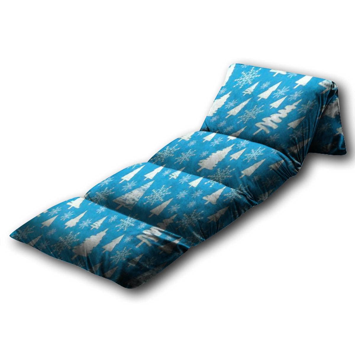 Kids Floor Pillow - Christmas Holiday Decor with Forest Pattern on Blue Background, Soft Reading & Game Lounger for Children | Perfect for Slumber Parties, Playtime & Cozy Nap Spaces