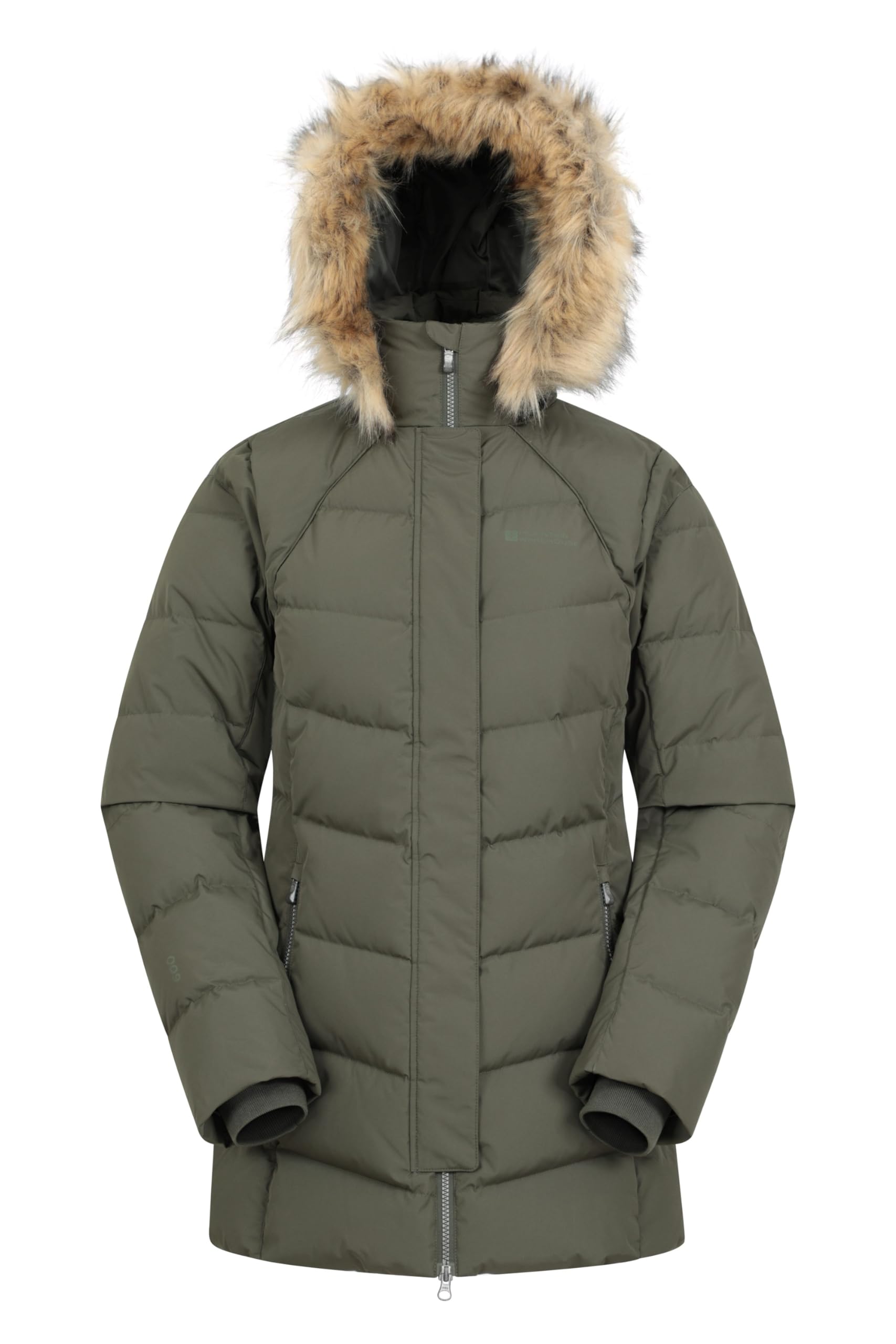 Mountain Warehouse Isla II Women's Waterproof Down Jacket with Faux Fur Trim Hood - Warm Winter Coat for Skiing, Hiking & Outdoor Adventures