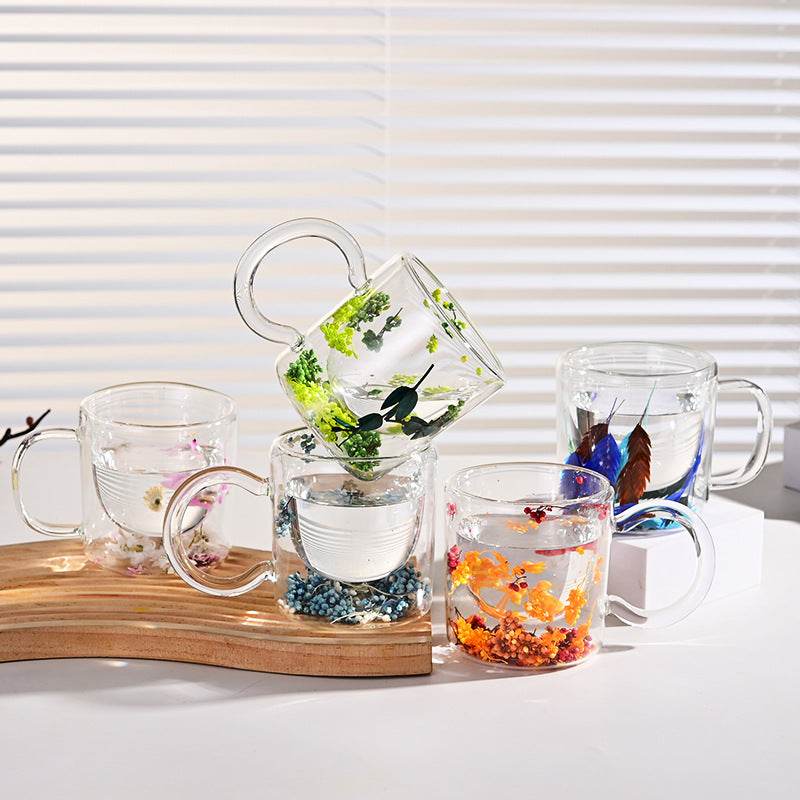 Aesthetic Ceramic Mug with Dried Leaves Design - Perfect for Coffee, Tea, and Home Decor | Unique Gift Idea for Nature Lovers
