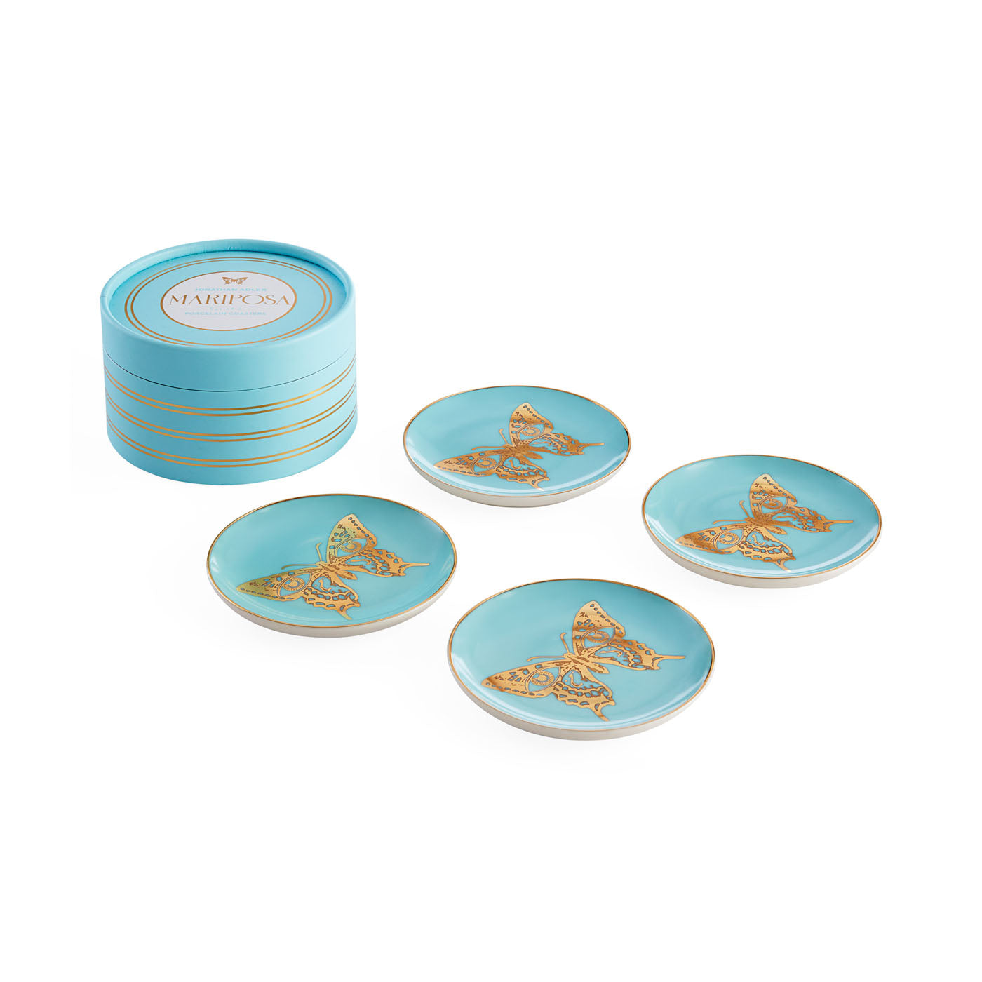 Mariposa Coasters - Set of 6 Butterfly-Themed Drink Coasters for Coffee Tables, Bars & Home Decor | Absorbent & Durable Cork Backing