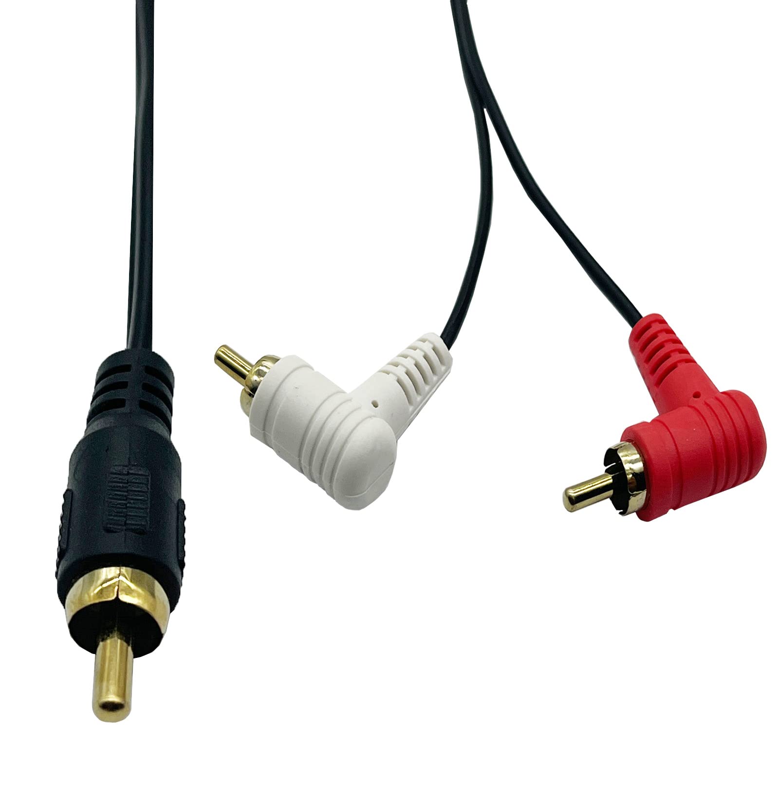 Premium Gold-Plated RCA Splitter Cable - 8 Inch Male to Dual Male Stereo Audio Adapter for PC, TV, Home Theater & Hi-Fi Systems - Perfect for Gaming, Music & Home Entertainment Setups