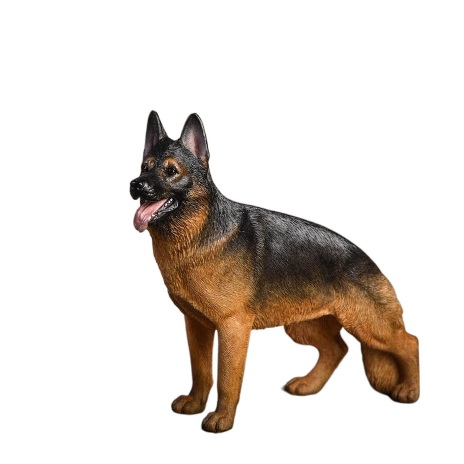 BELLAALONG 1:12 Scale Realistic Shepherd Dog Resin Figurine - Handcrafted Animal Statue for Home Office Decor, Kids Gift, Jungle Themed Collection & Pet Lover Display