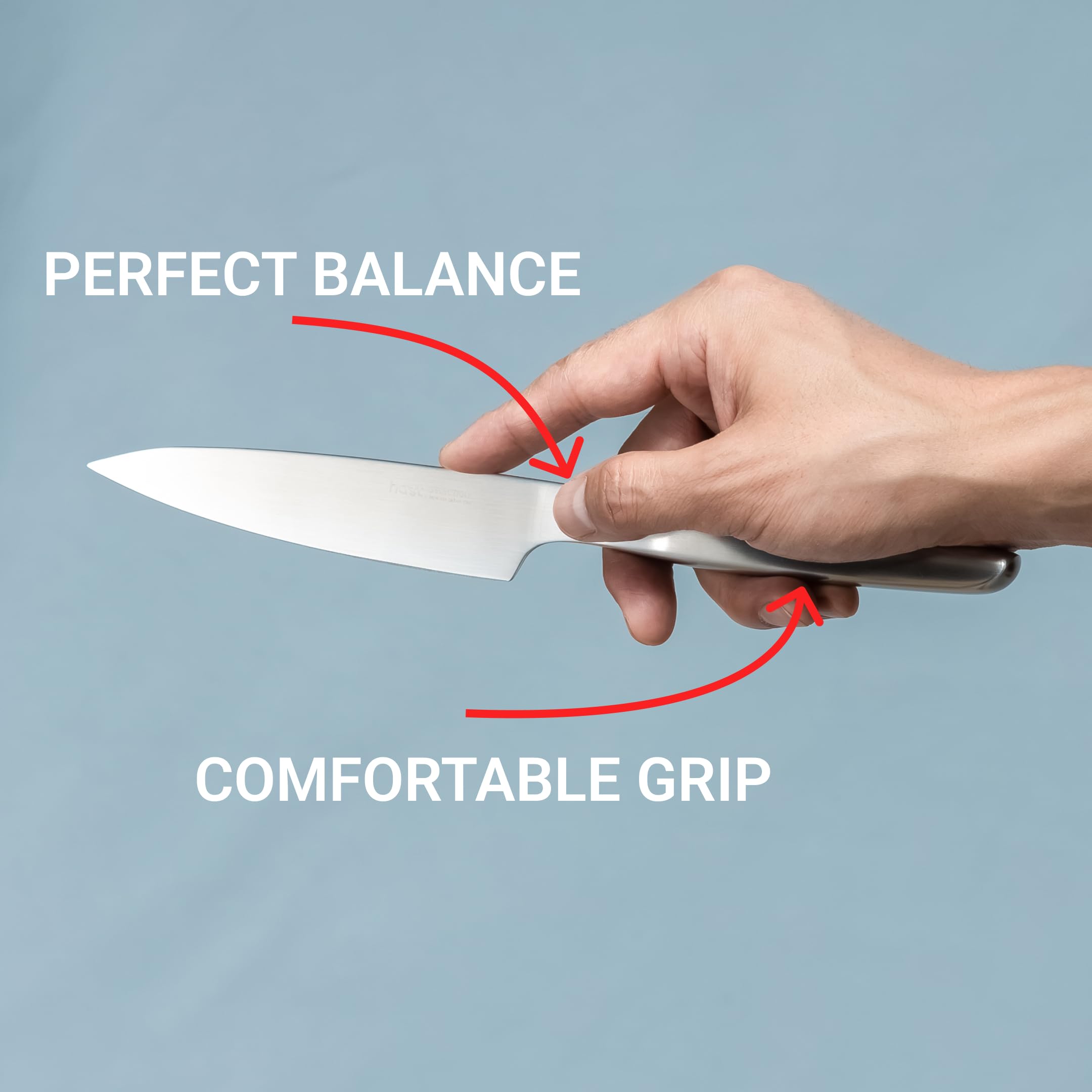 HAST 5.3-inch Ultra-Sharp Professional Vegetable Knife - Japanese Carbon Steel Kitchen Knife with Ergonomic Award-Winning Design - Perfect for Chopping, Slicing & Dicing Vegetables, Fruits & Herbs