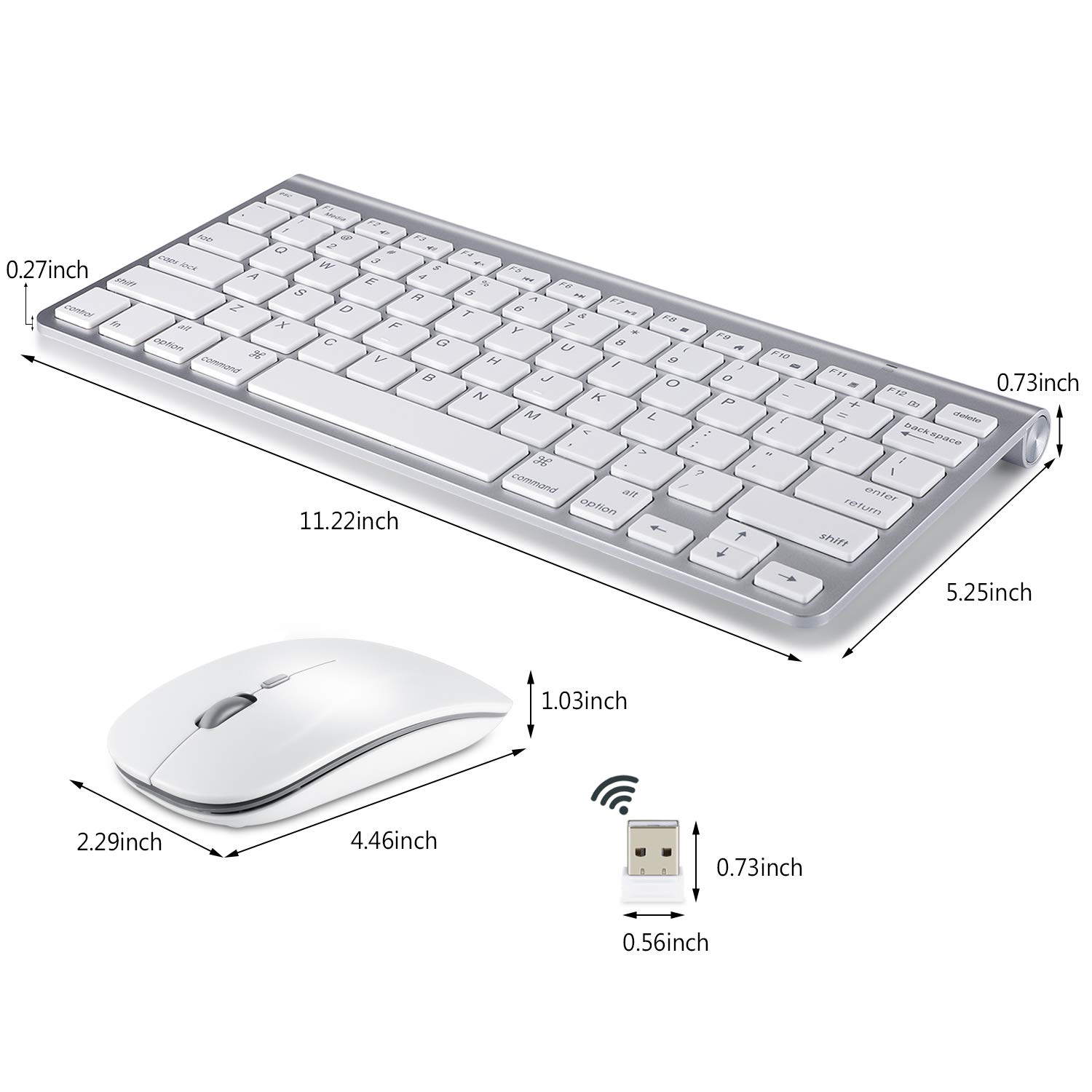 Wireless Keyboard and Mouse Combo - 2.4G USB Receiver for Apple iMac, Windows PC & Android Devices | Ergonomic Design for Office, Home & Gaming Use