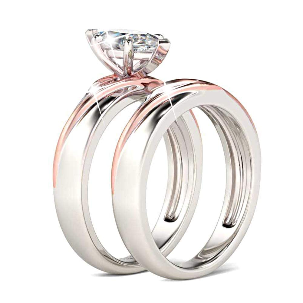 Jeulia 925 Sterling Silver Wedding & Engagement Rings for Women - 1.6ct Main Stone + 0.32ct Side Stones, Bridal Set, Promise & Anniversary Rings | Perfect for Proposals, Weddings & Romantic Gifts