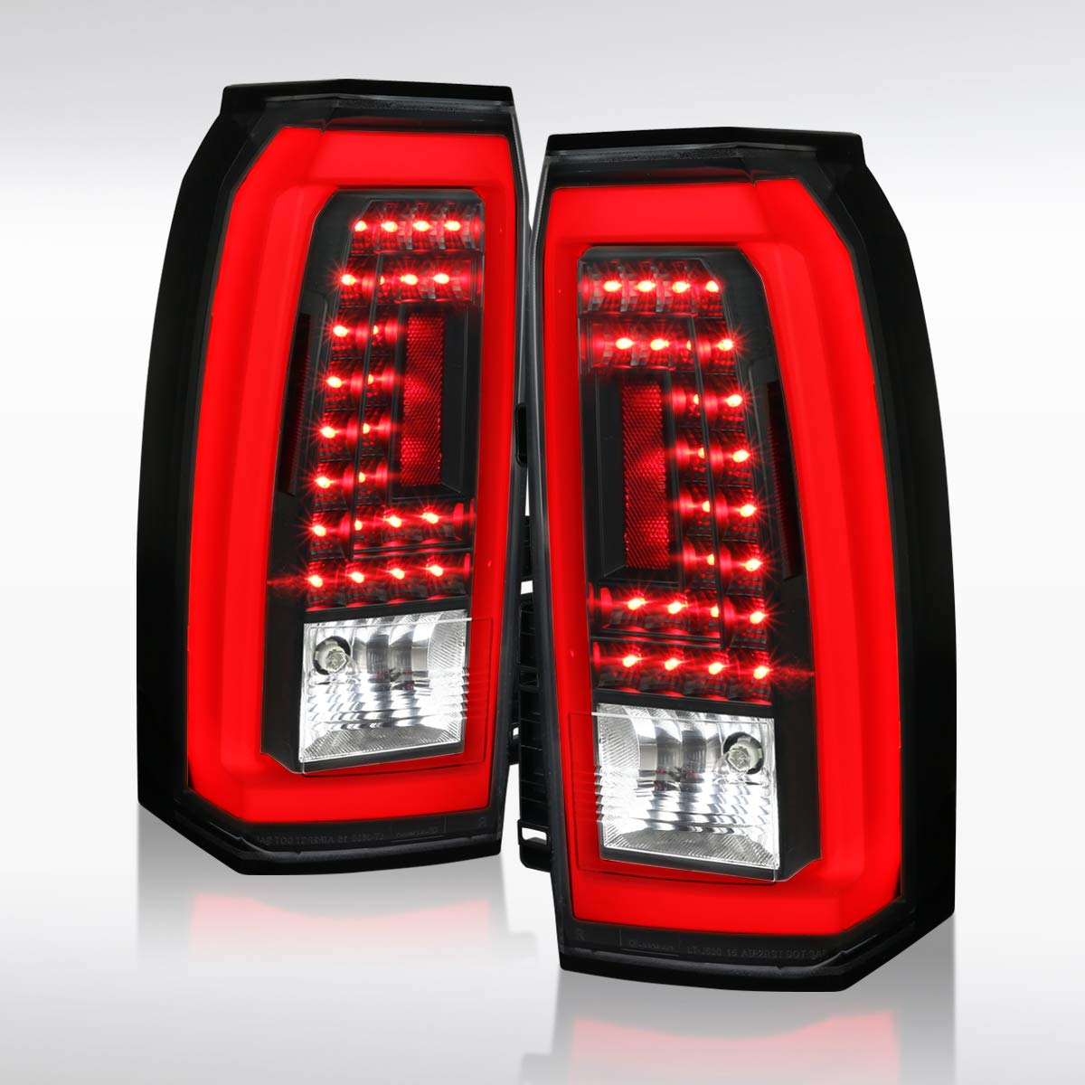AUTOZENSATION LED Tail Lights for 2015-2020 GMC Yukon & Yukon XL - Black LED Bar Style (Left+Right Pair) - Perfect for Denali, SLE, SLT Models - Upgrade Your Truck's Rear Lighting for Better Visibility & Style