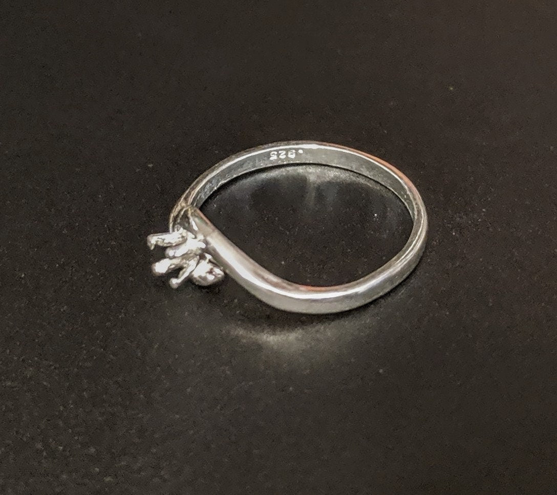 Solid Sterling Silver or 14kt Gold 3mm Round 4-Prong Birthstone Ring Setting - Size 4-7 (Pre-Notched Blank) - Perfect for Custom Jewelry Making, Engagement Rings & Anniversary Gifts