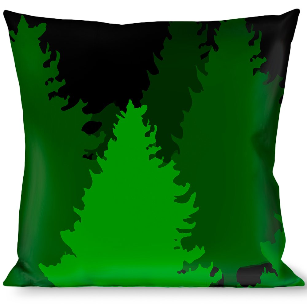 Decorative Pine Tree Silhouette Throw Pillow Cover - Black & Green Nordic Style for Sofa, Bed, Couch - Home Decor Accent for Living Room, Bedroom