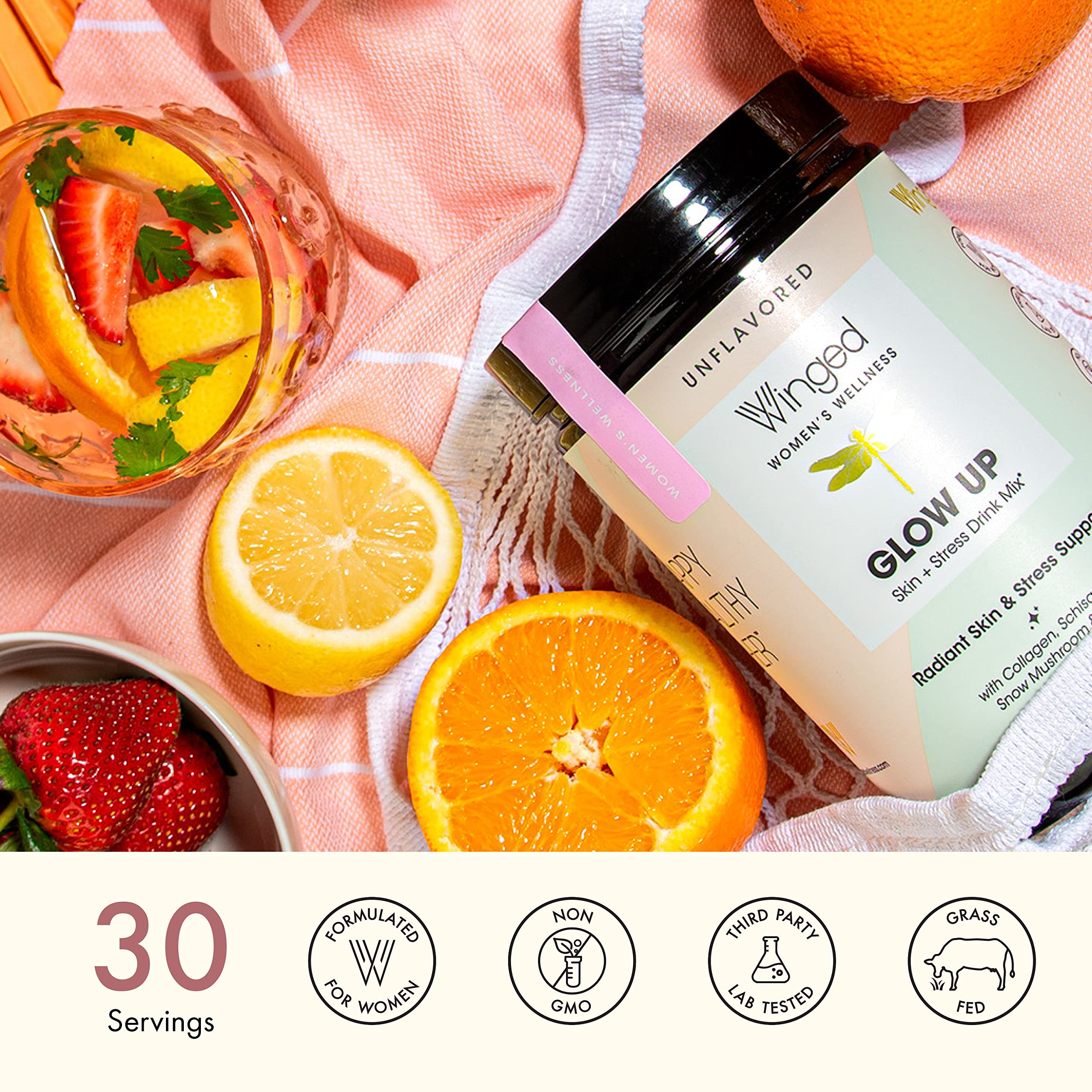 Premium Grass-Fed Collagen Peptides Powder for Women - 3 Pack (75 Servings) | Supports Hair Growth, Skin Hydration & Nail Strength | With Vitamin C, Biotin, Schisandra & Snow Mushroom | Stress Relief & Beauty Supplement | Perfect for Smoothies, Coffee & Daily Wellness Routine