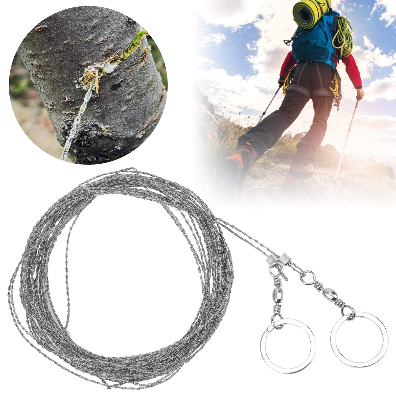 Portable 10m Steel Wire Saw for Trees - Outdoor Survival Cable Saw, Universal Stainless Steel Fret Saw | Perfect for Camping, Hiking, Emergency Situations & Wilderness Survival