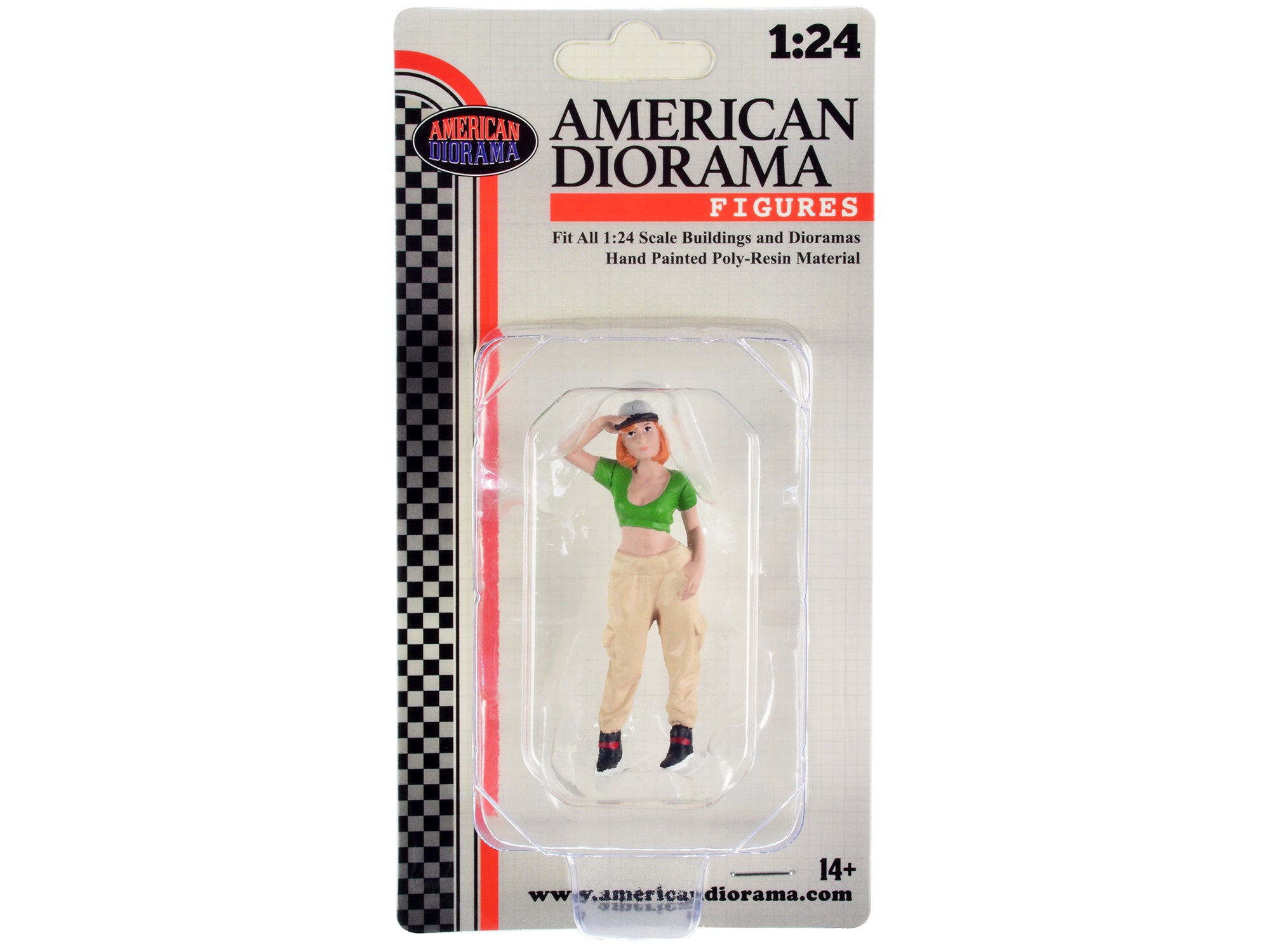 1/24 Scale Hip Hop Girl Figure for Model Cars & Dioramas - Perfect for Urban Street Scene Displays & Custom Car Models