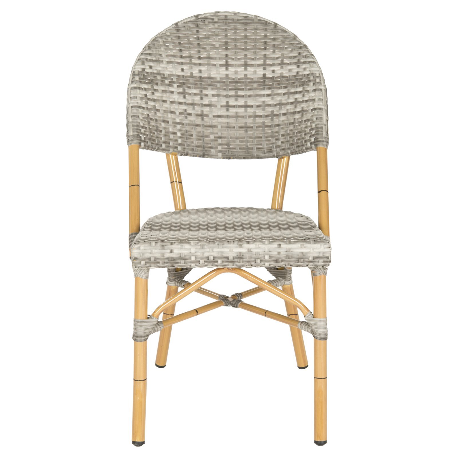 SAFAVIEH Barrow Indoor Outdoor Stacking Chairs Set of 2 - Brown Patio Dining Chairs for Backyard, Deck, Poolside & Garden Furniture - Weather-Resistant Stackable Side Chairs