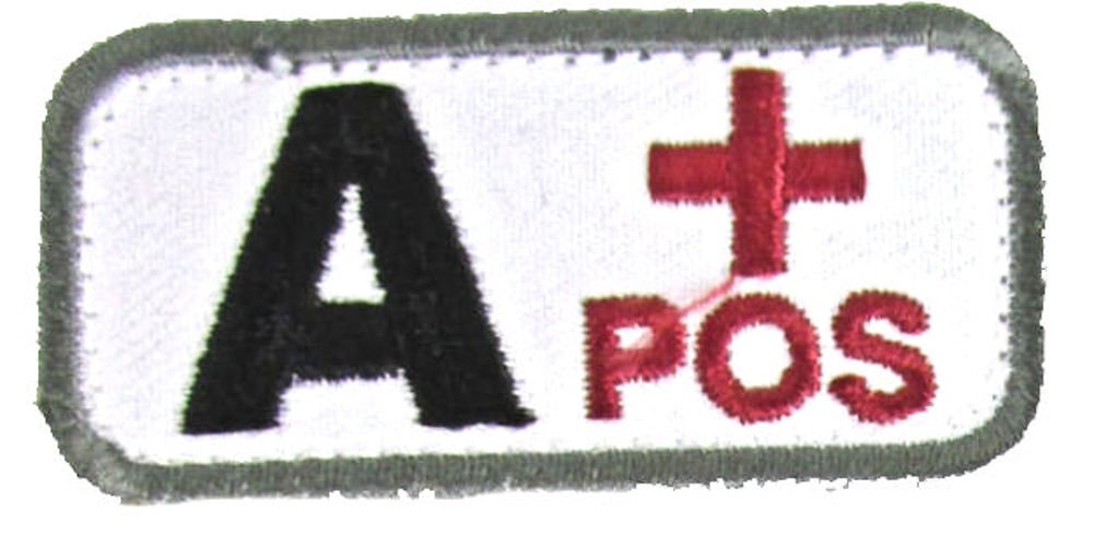 Blood Type Patches - Military Grade Medical ID Patches for A Positive (A+) - Perfect for First Responders, EMTs & Outdoor Adventures