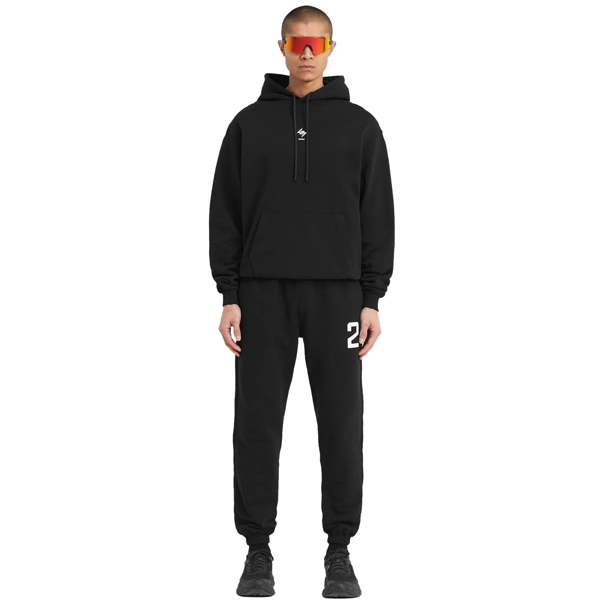 Represent 247 Oversized Jet Black Hoodie for Men & Women - Streetwear Fashion, Comfortable Pullover Sweatshirt - Perfect for Casual Wear, Gym, and Outdoor Activities
