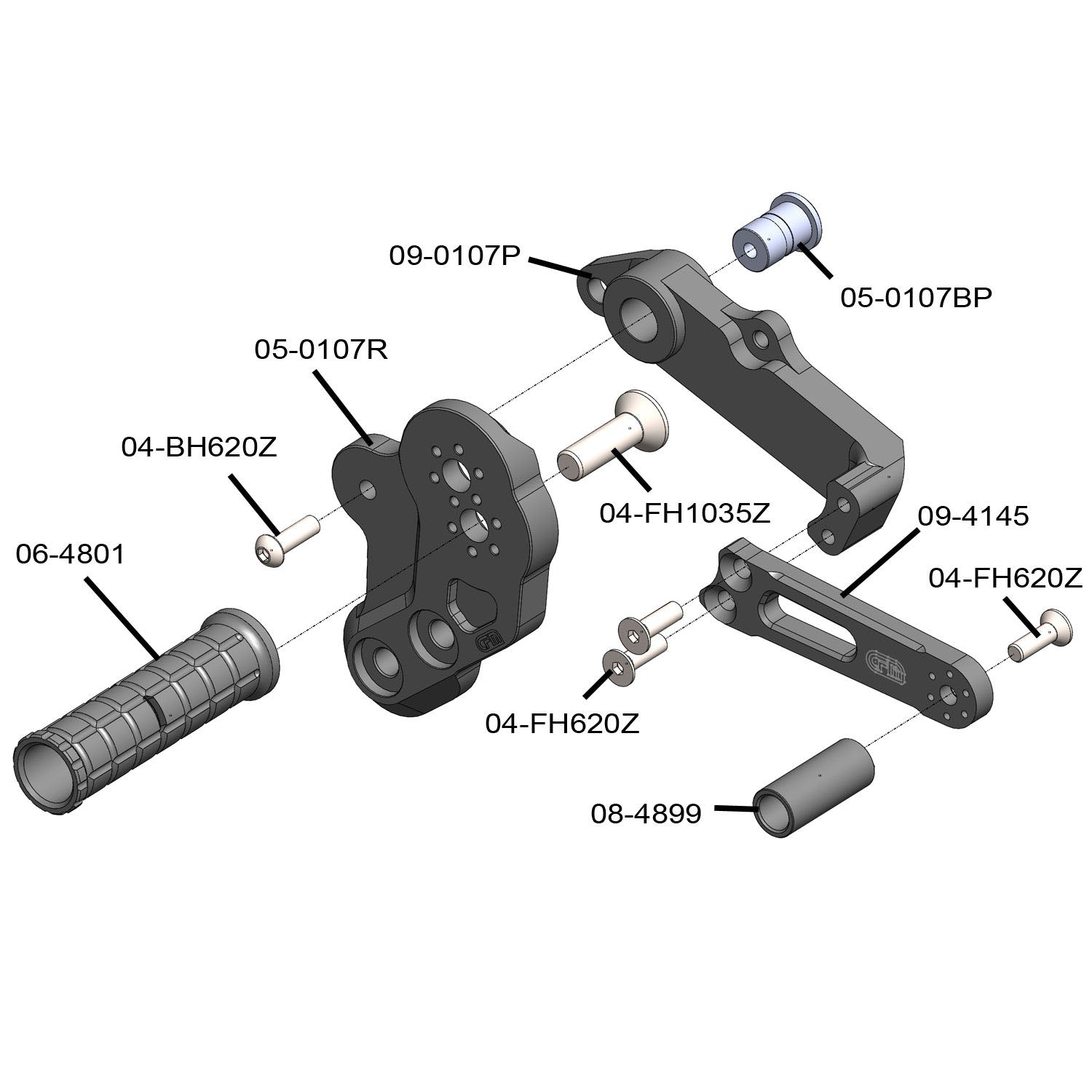 Kawasaki Z125 Rearset Footpegs - Standard Shift Pattern for Improved Control | Perfect for Racing, Track Days & Street Performance Upgrades