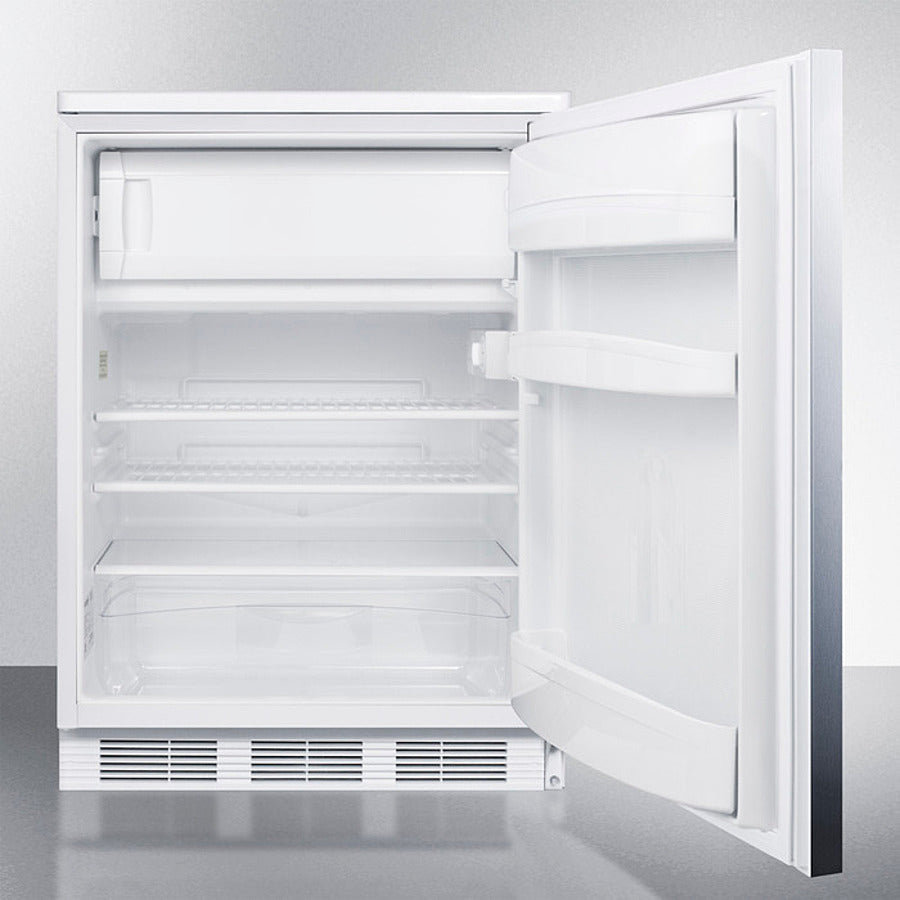 Accucold 24 Inch Wide Refrigerator Freezer with Glass Door - CT66LWSSHH - Perfect for Home, Office, or Commercial Use
